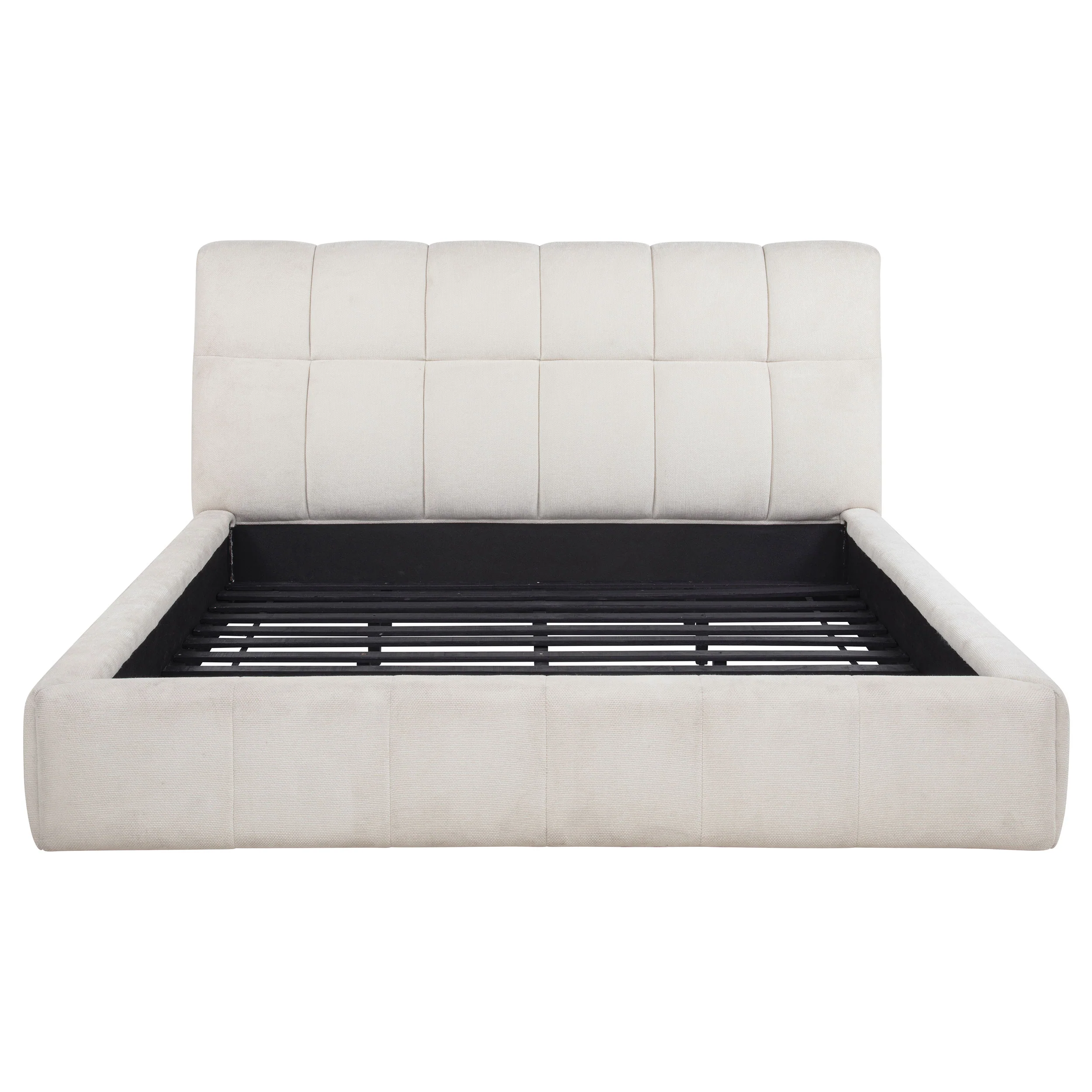 Nollet 48-inch Upholstered California King Platform Bed Cream - Image 3