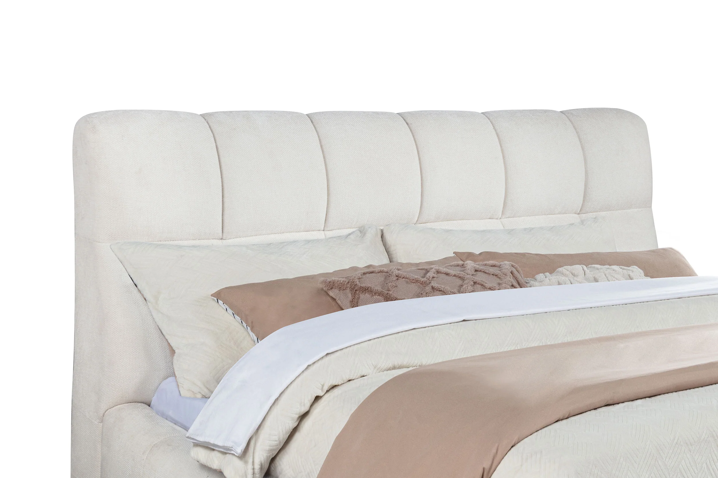 Nollet 48-inch Upholstered Eastern King Platform Bed in Cream - Image 8