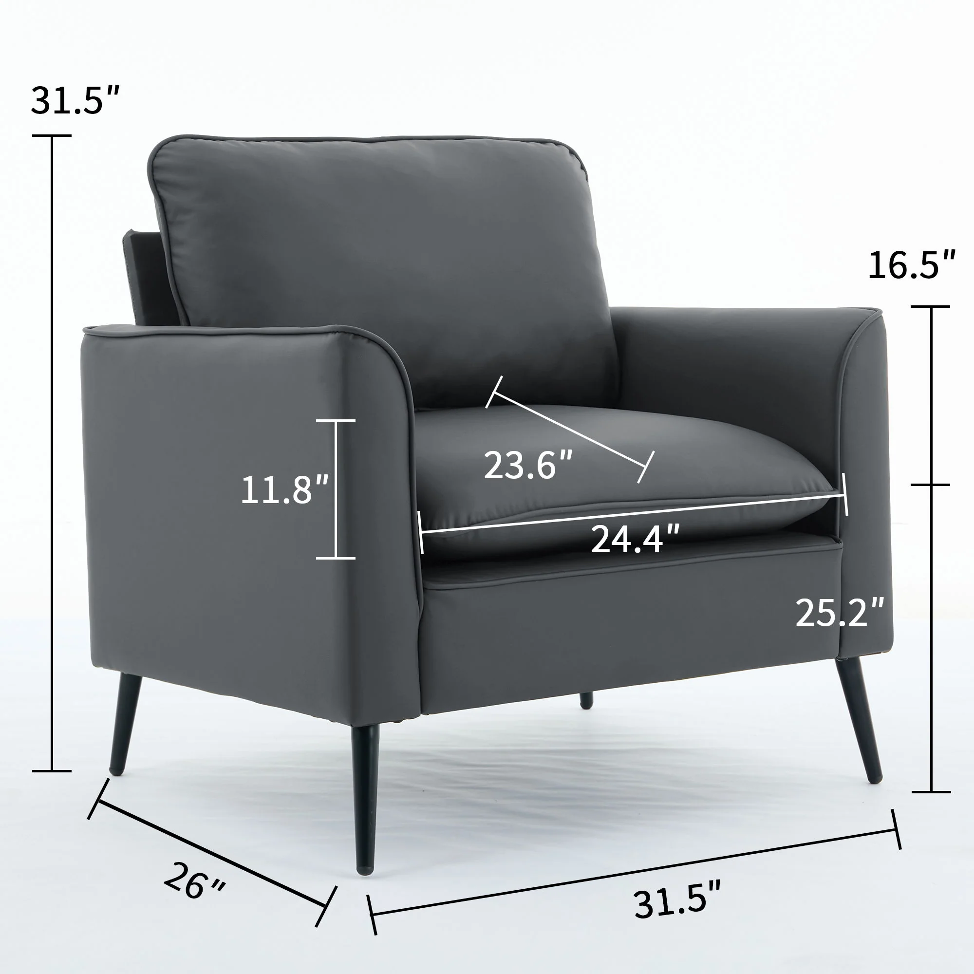 Nordic Retro Light Luxury Upholstered Sofa Chair - Image 17
