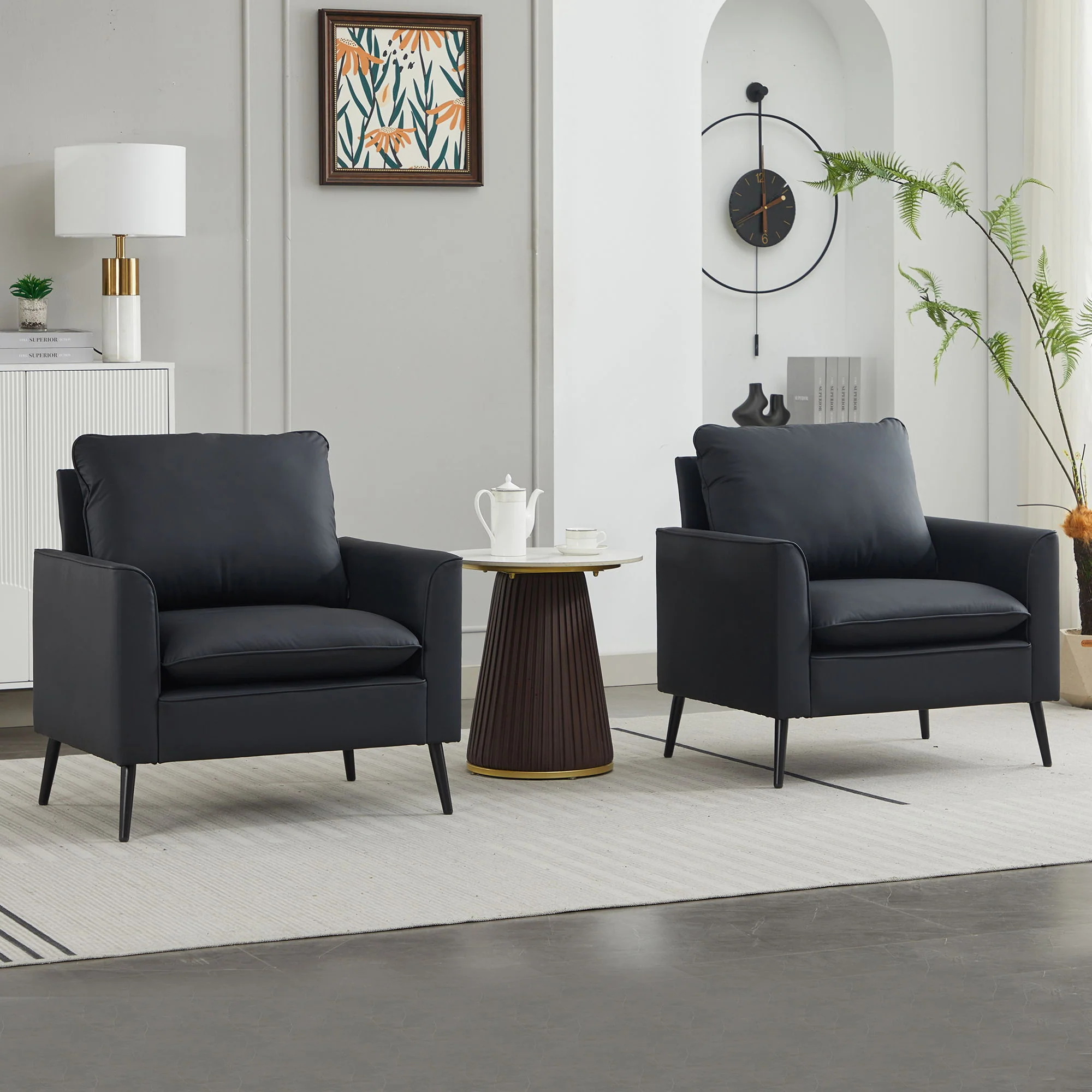 Nordic Retro Light Luxury Upholstered Sofa Chair - Image 21
