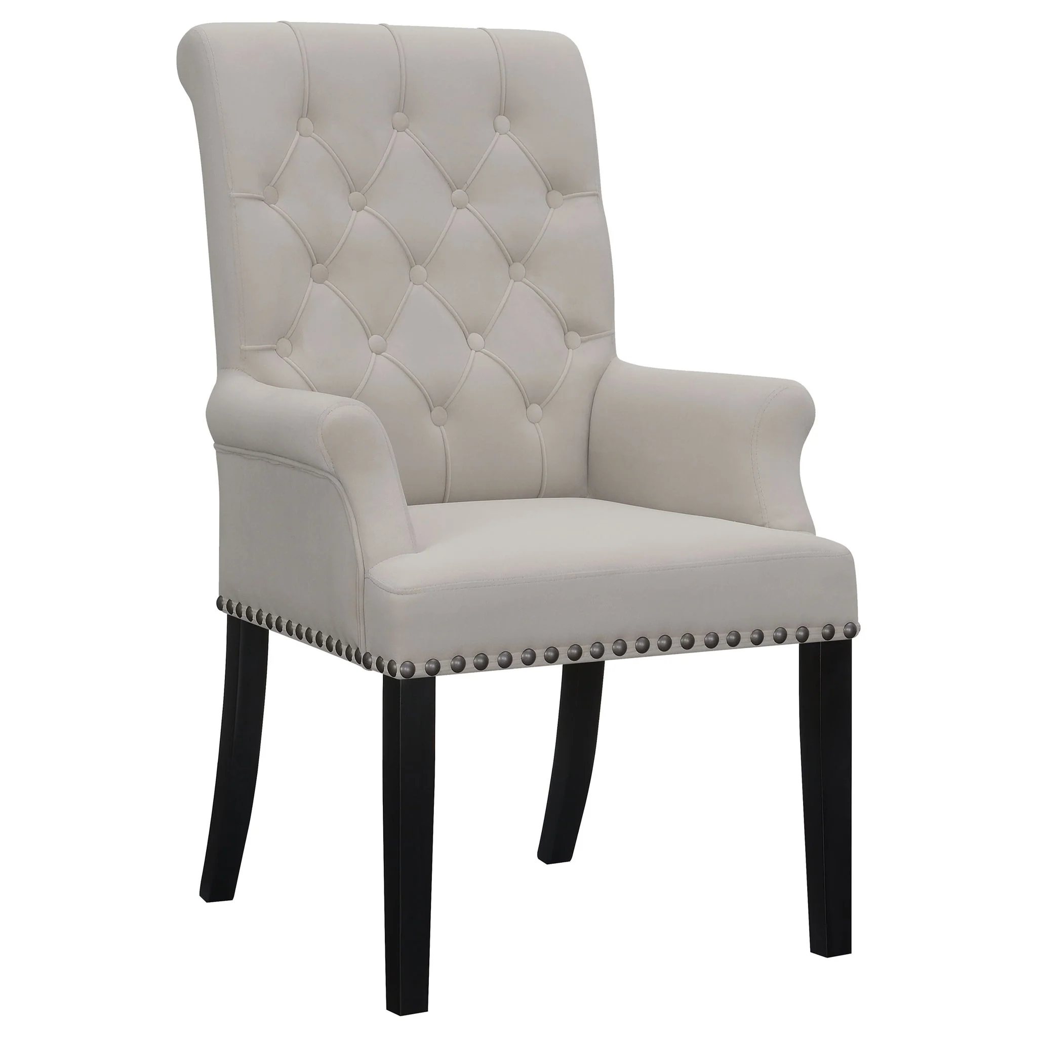 Norwich - Dining Arm Chair With Button Tufting And Rolled Top - Image 2
