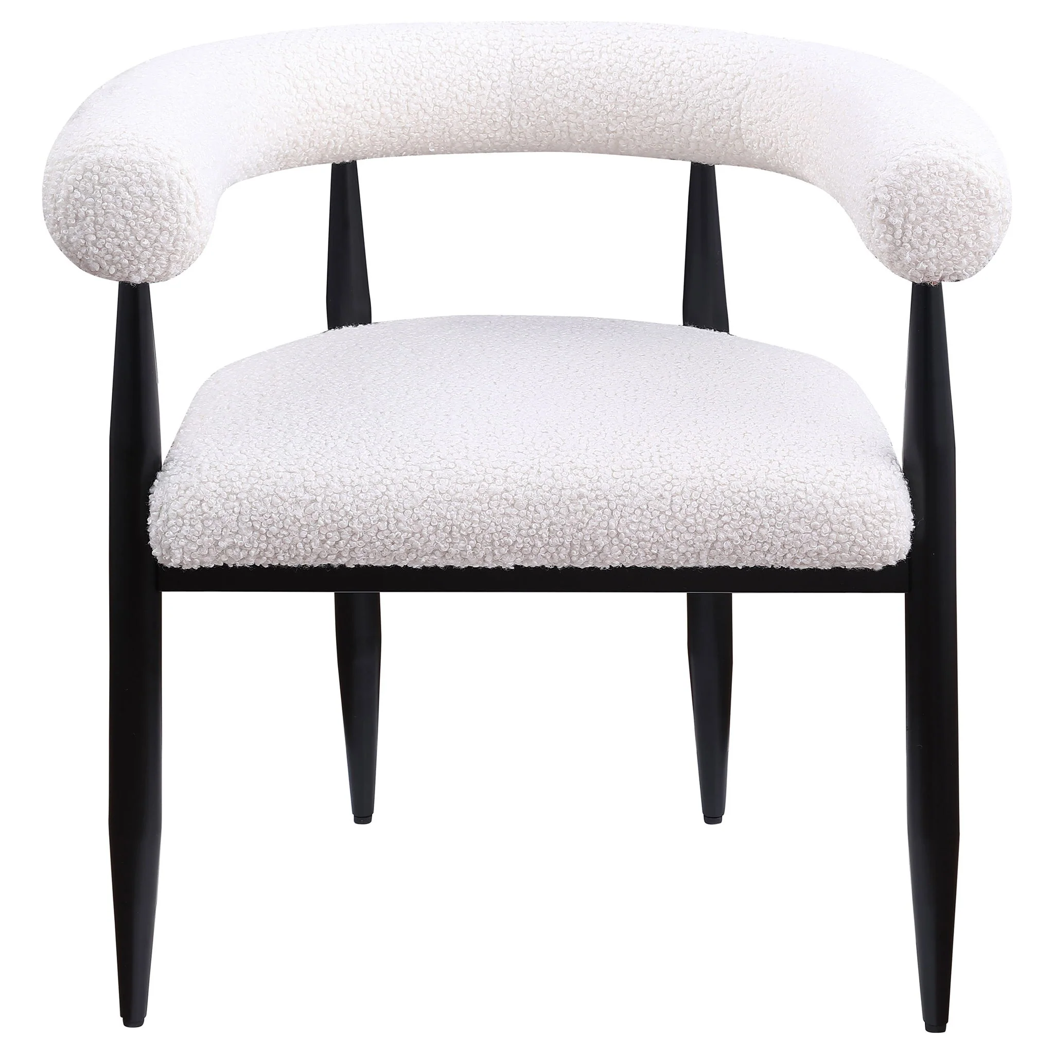 Notting - Upholstered Dining Arm Chair (Set of 2) In And Open C Shaped Backrest - Cream - Image 4