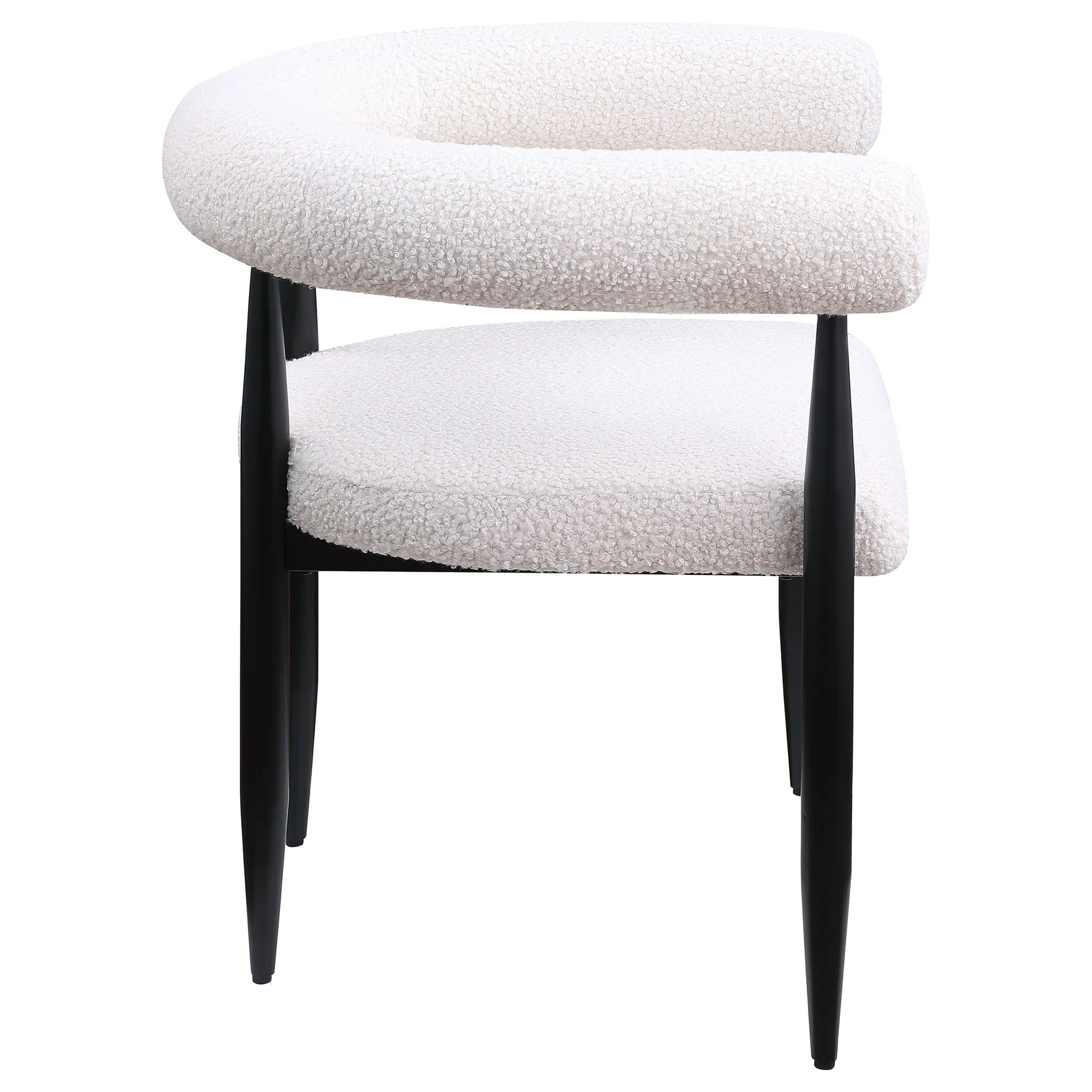 Notting - Upholstered Dining Arm Chair (Set of 2) In And Open C Shaped Backrest - Cream - Image 6