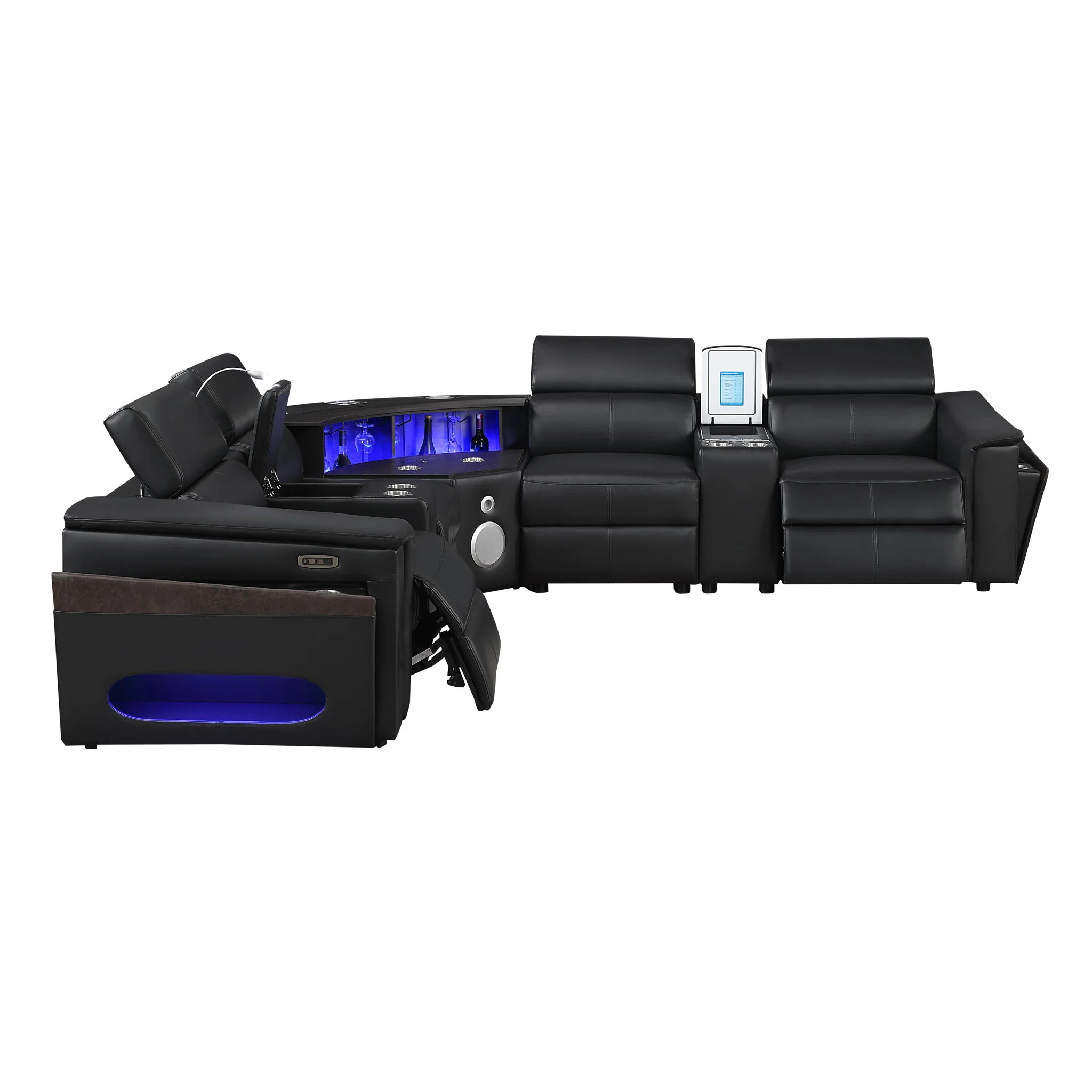 Nova - Sectional With Bluetooth Speaker, LED And Lifting Wine Cabinet - Image 22