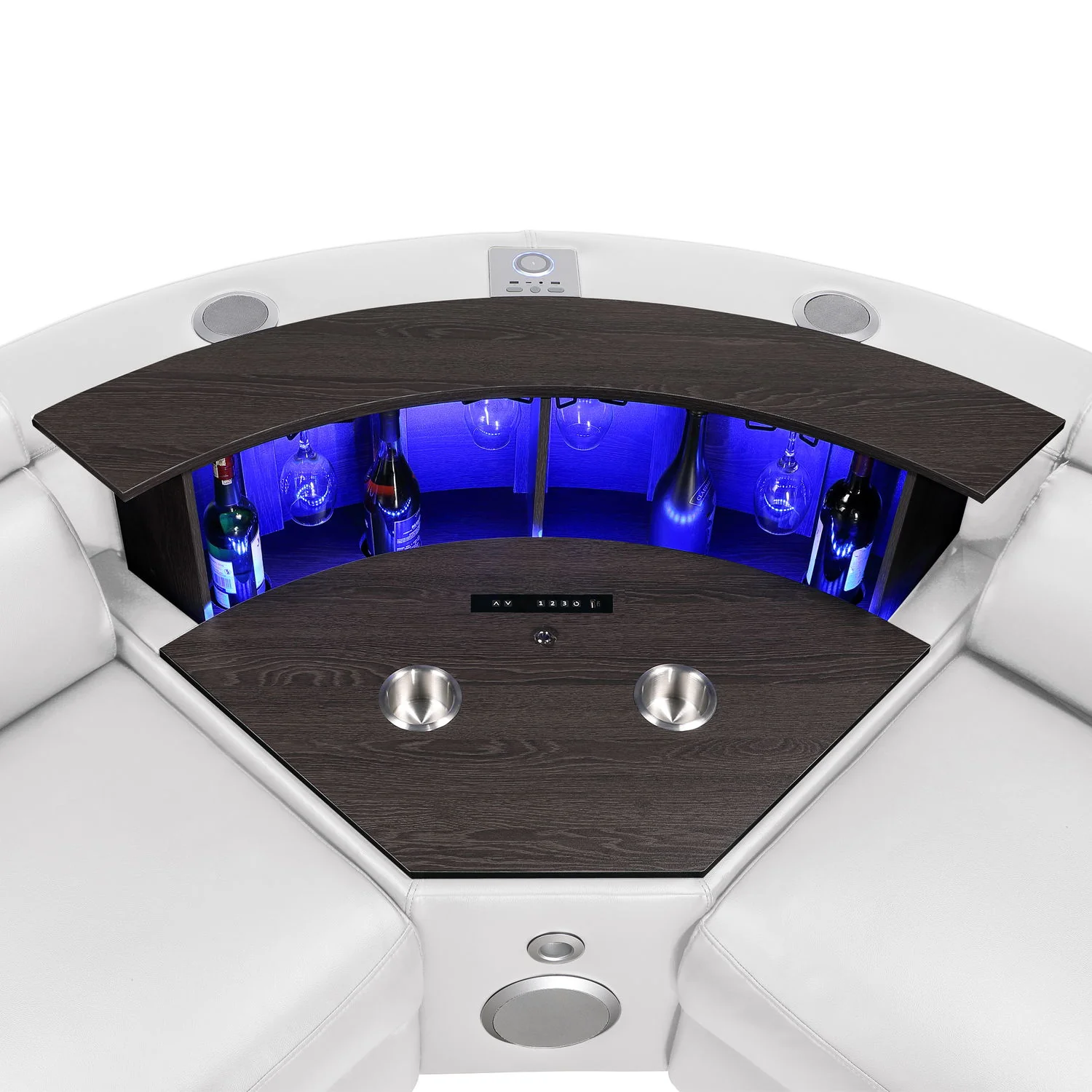 Nova - Sectional With Bluetooth Speaker, LED And Lifting Wine Cabinet - Image 29
