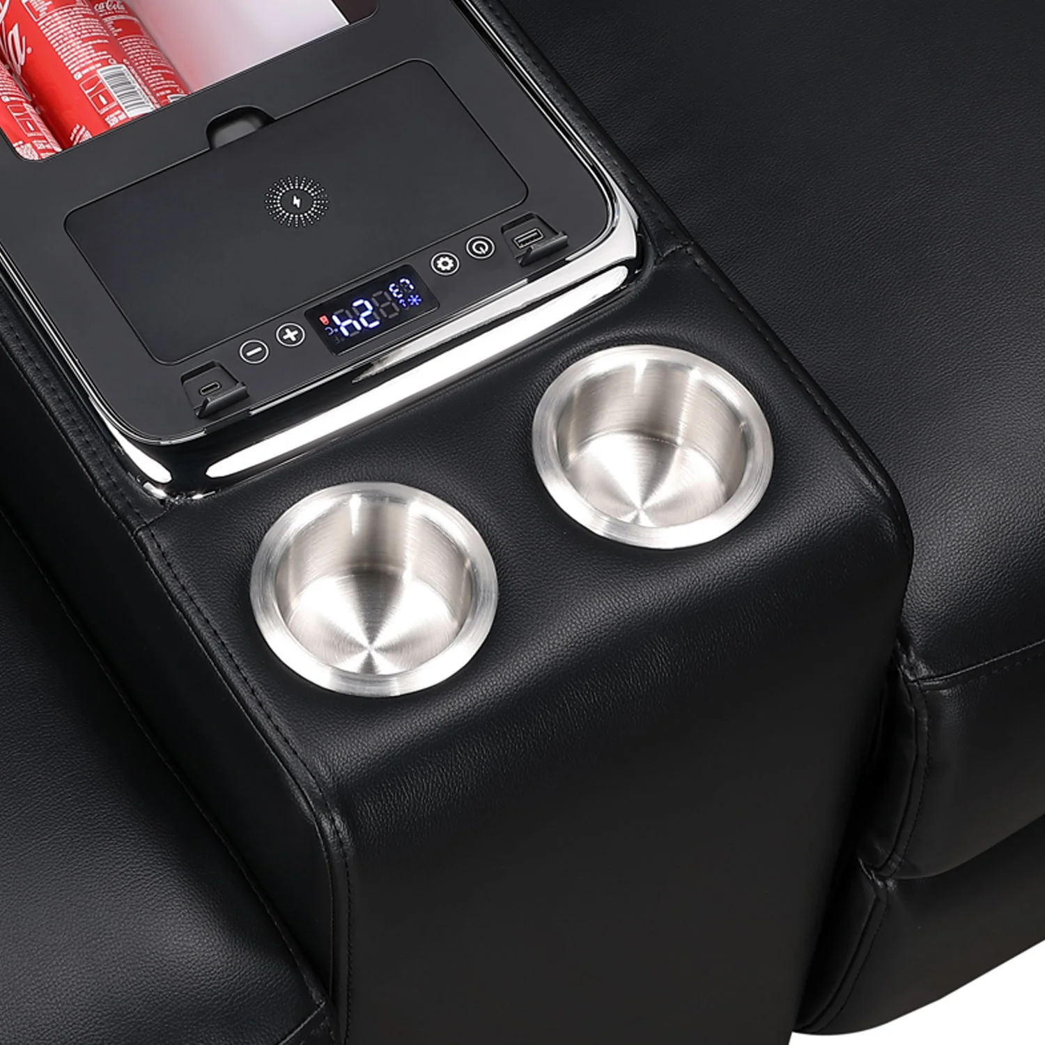 Nova - Sectional With Bluetooth Speaker, LED And Lifting Wine Cabinet - Image 31