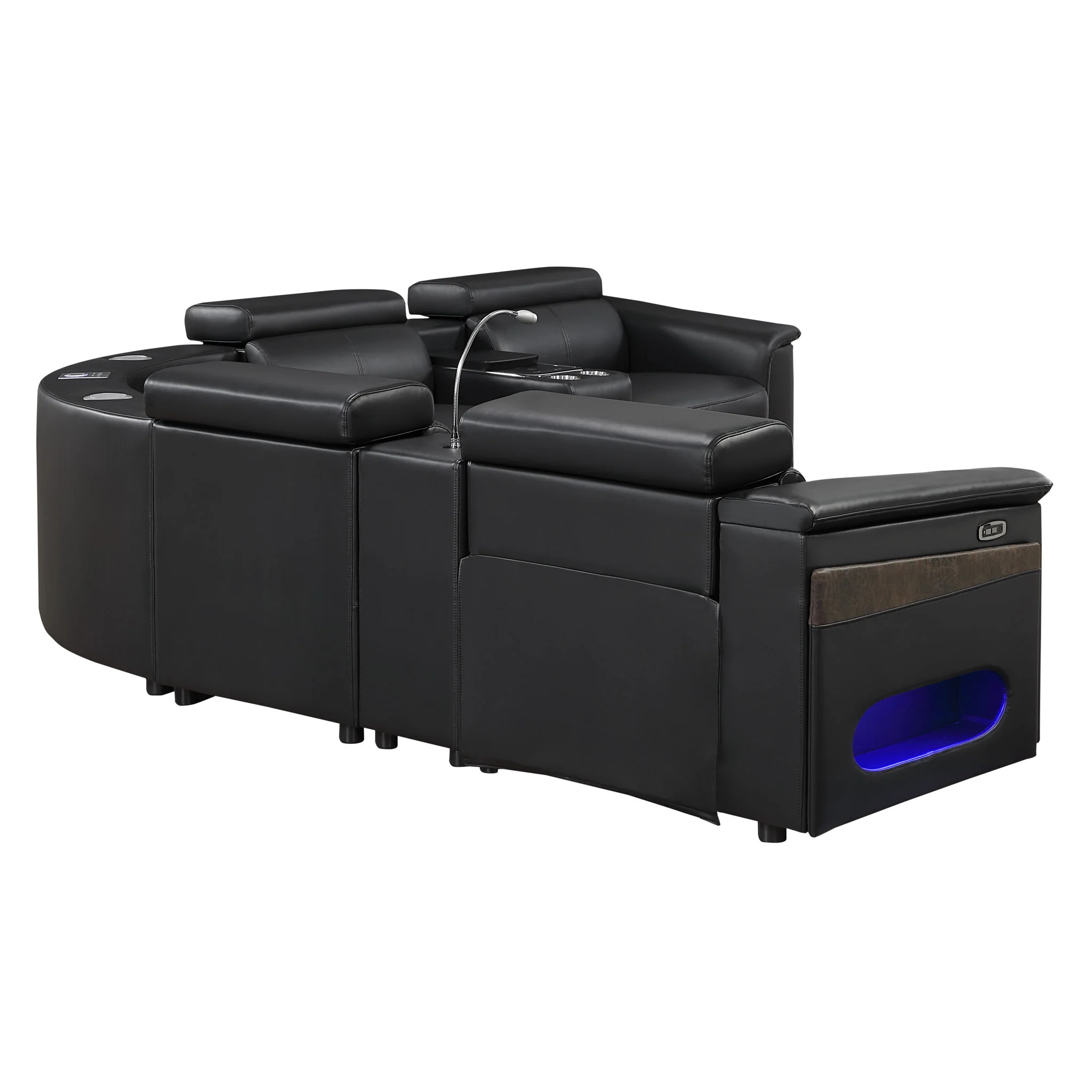 Nova - Sectional With Bluetooth Speaker, LED And Lifting Wine Cabinet - Image 73