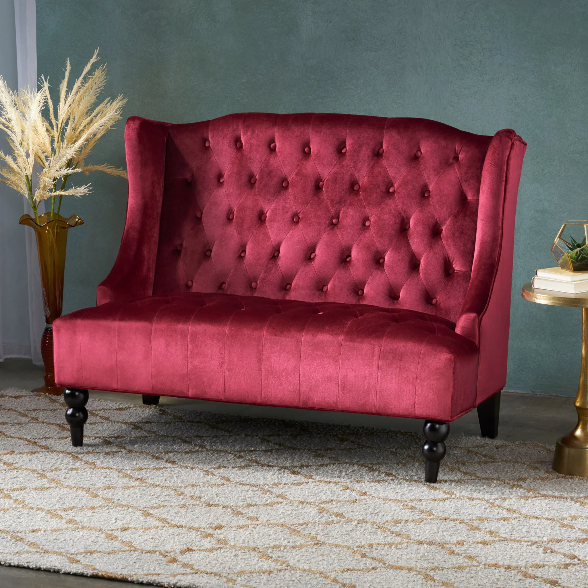 Nurturing - Upholstered Loveseat With Wing Back And Diamond Tufting - Image 7
