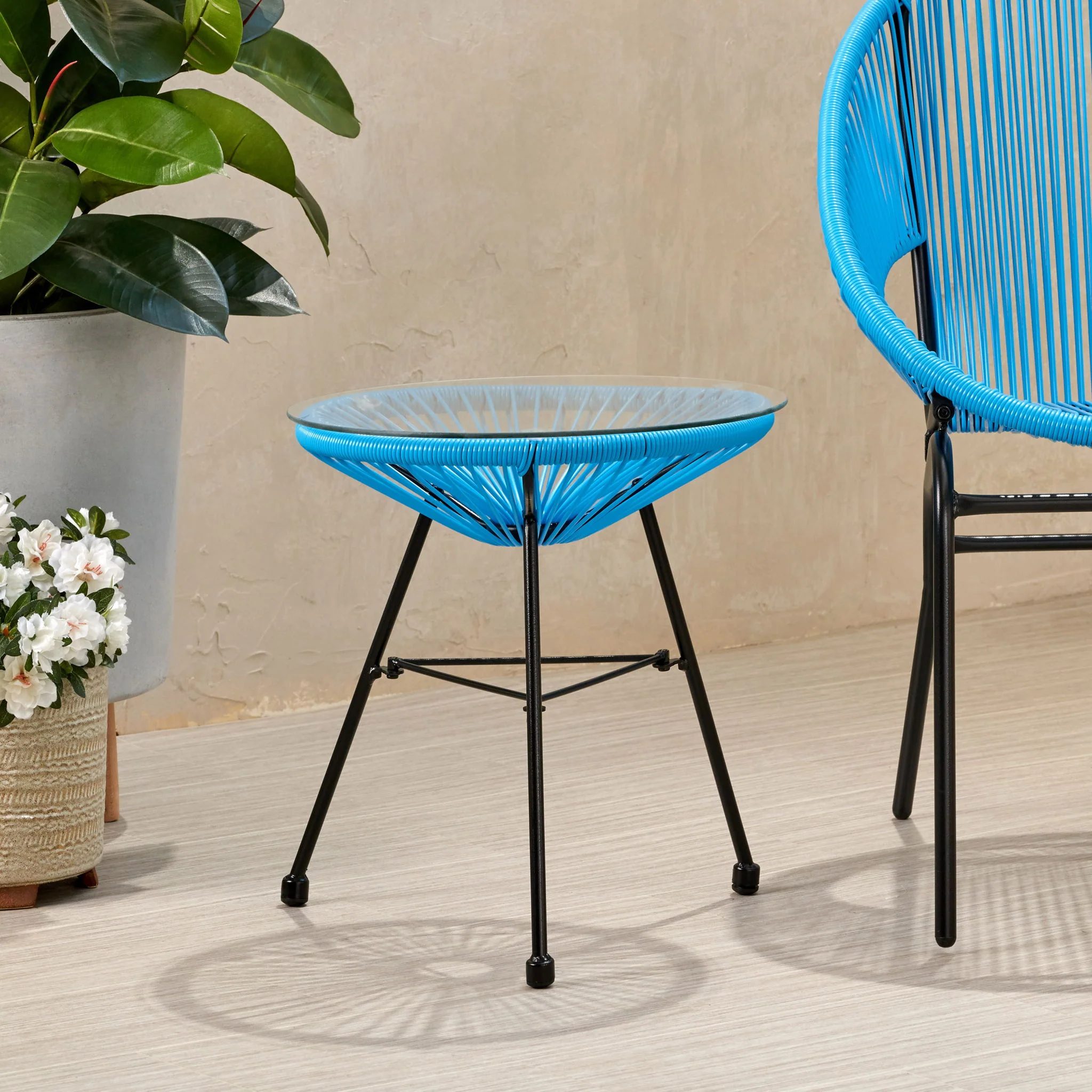 Nusa - Modern Rattan Side Table With Tempered Glass Top - Image 18