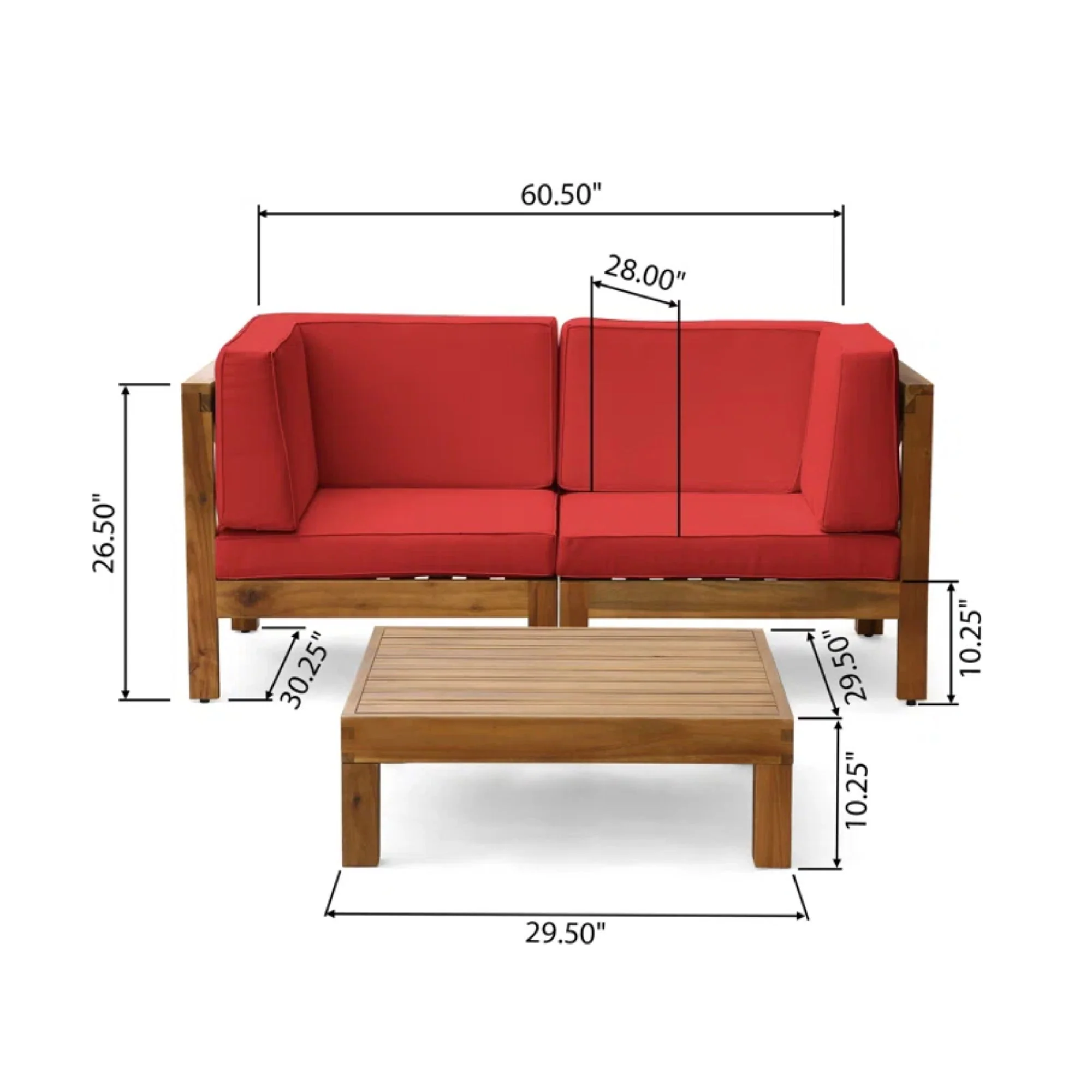 Oana - 3 Piece Love Seat Set With Coffee Table - Image 11
