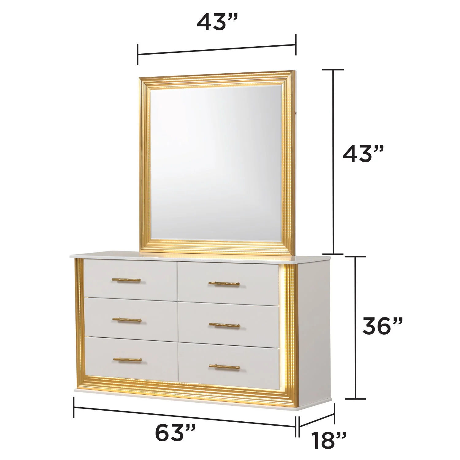 Obsession - Square Mirror - White - Image 9