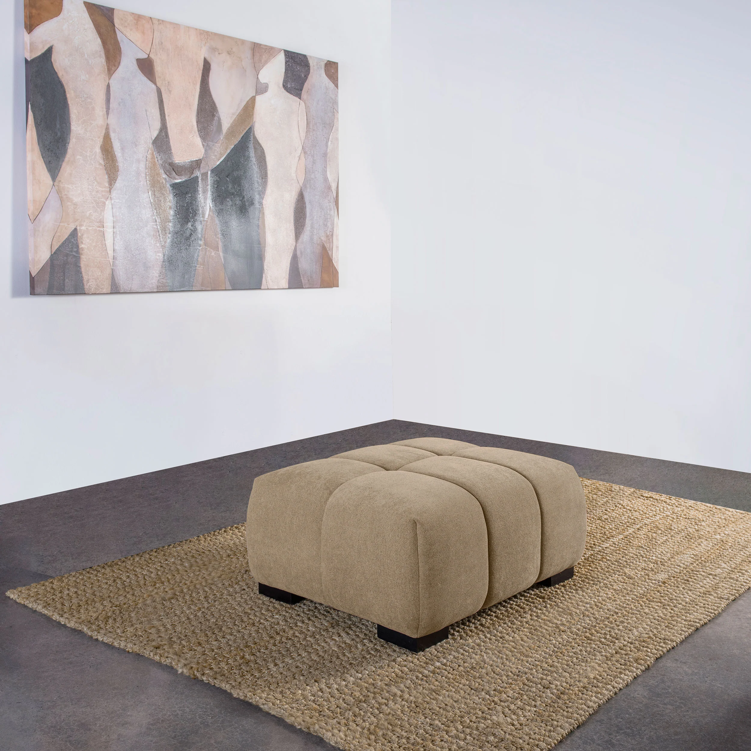 Octavia Upholstered Rectangular Ottoman, Camel - Image 2