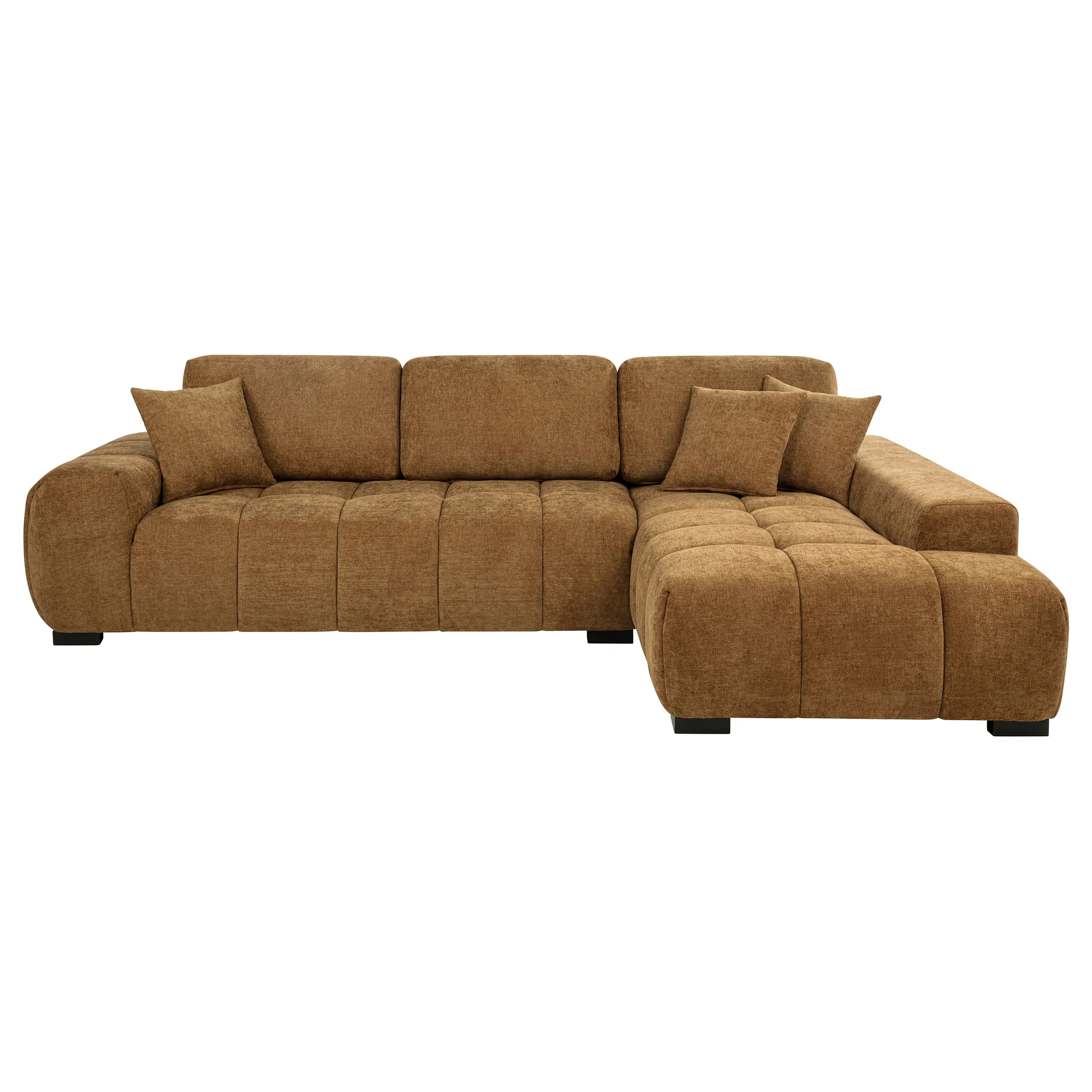 Octavia Upholstered Sectional Chaise Sofa in Amber - Image 2