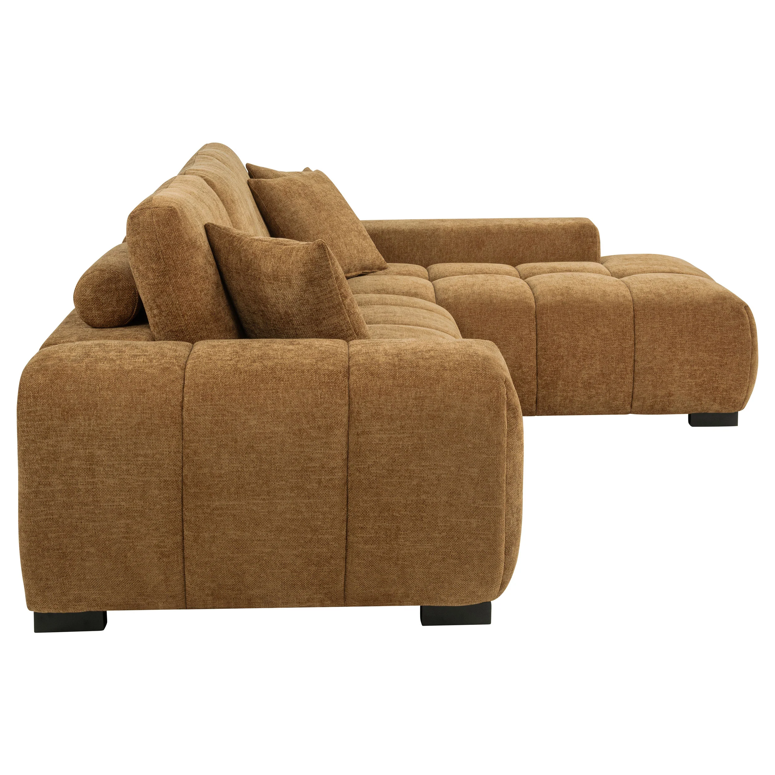 Octavia Upholstered Sectional Chaise Sofa in Amber - Image 7