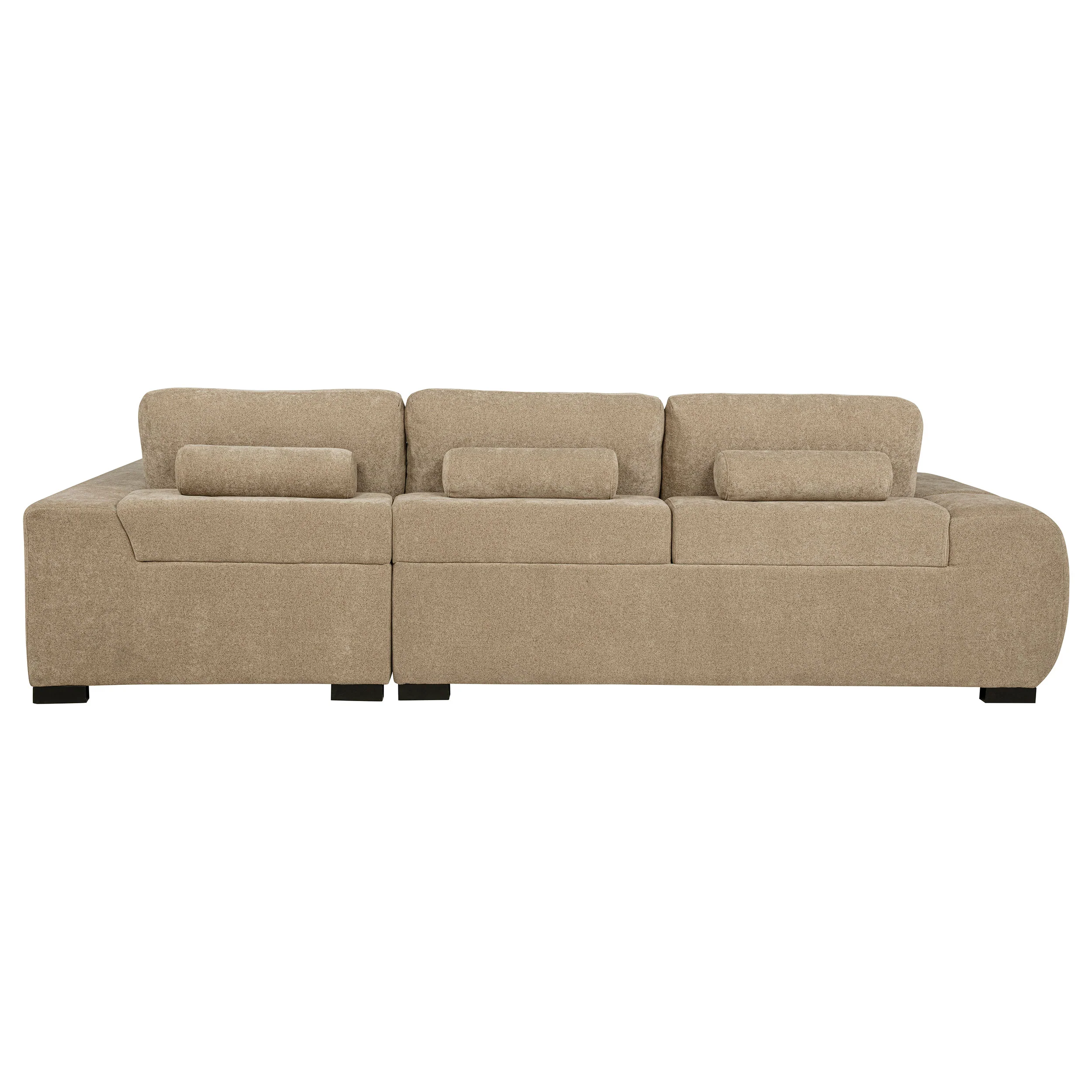 Octavia Upholstered Sectional Chaise Sofa in Camel - Image 3