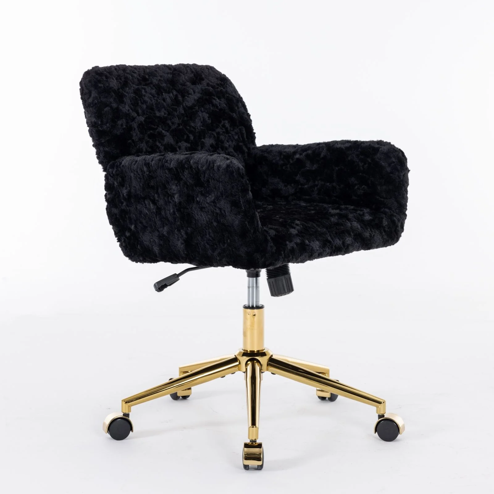 Office Chair, Artificial Rabbit Hair Home Office Chair With Metal Base, Adjustable Desk Chair Swivel Office Chair, Vanity Chair - Image 44