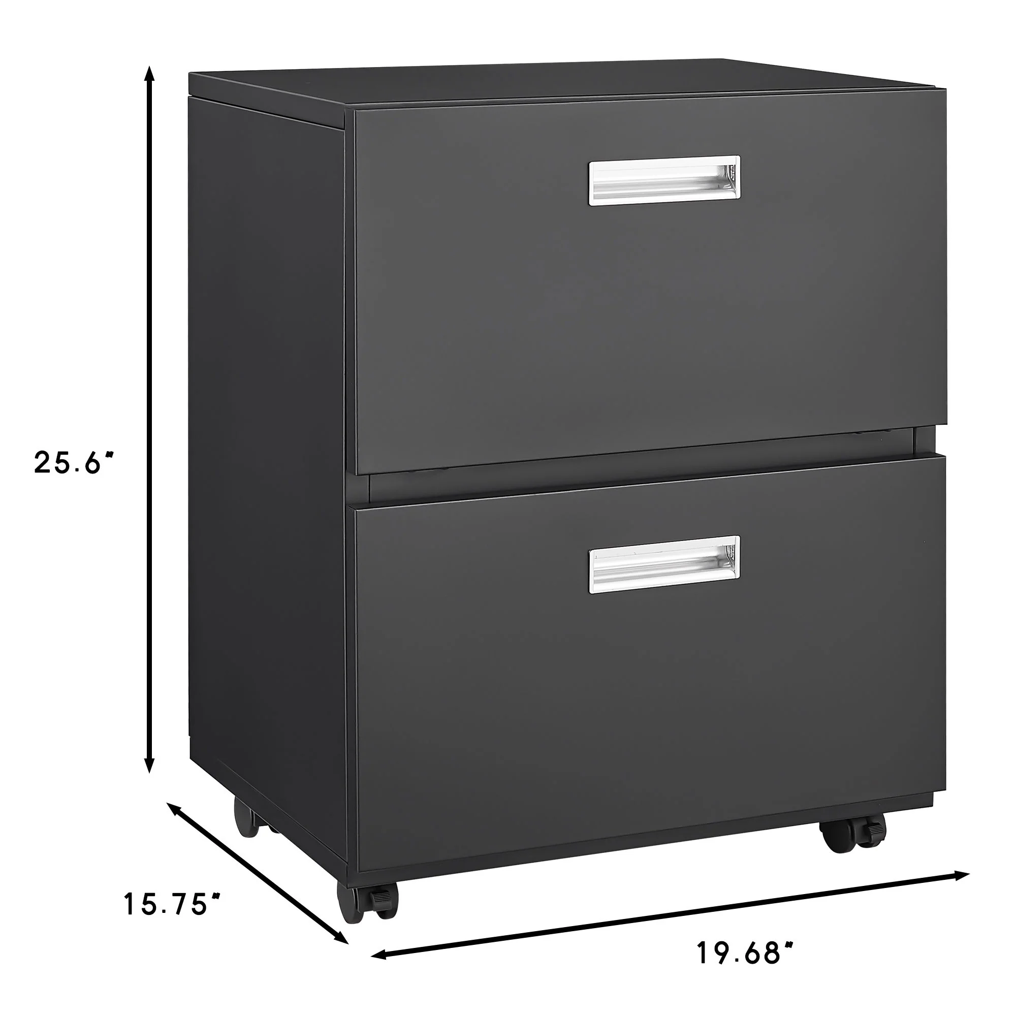 Office Furniture Copier Cabinet 2 Door Steel Copier Stand Mobile Pedestal File Printer Stand - Black - Image 5