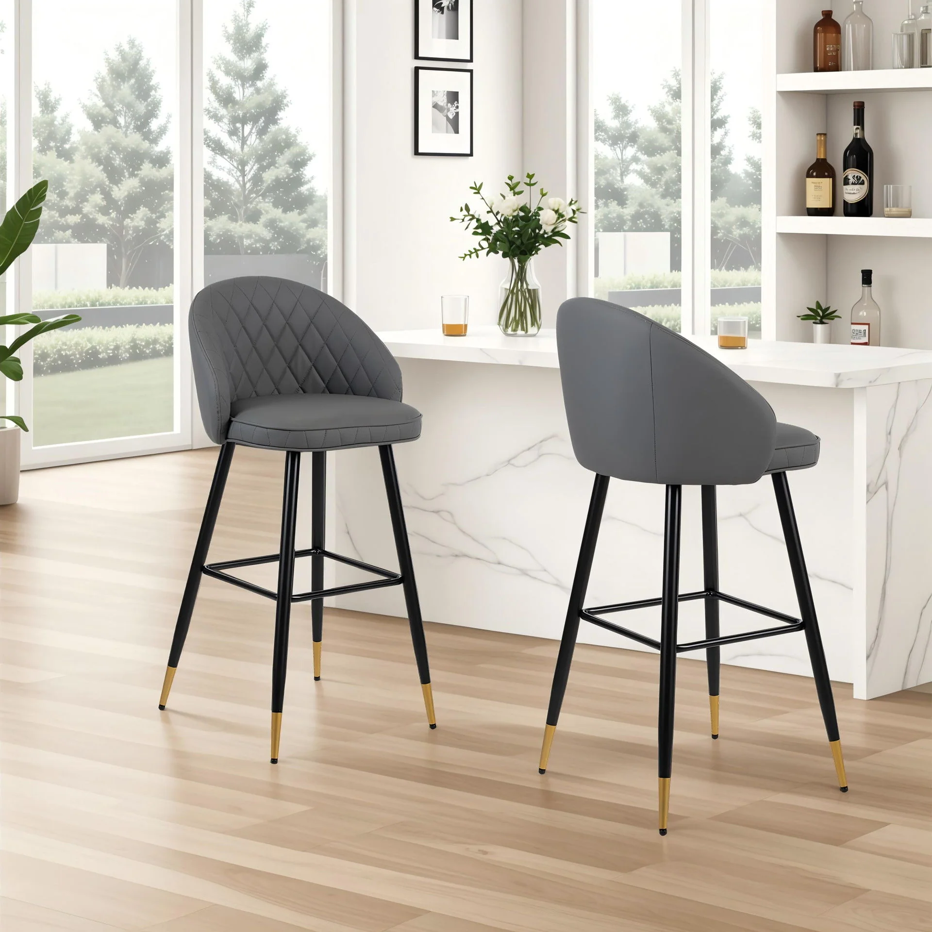 Oliver - Vegan Leather Bar Chair (Set of 2) - Image 20
