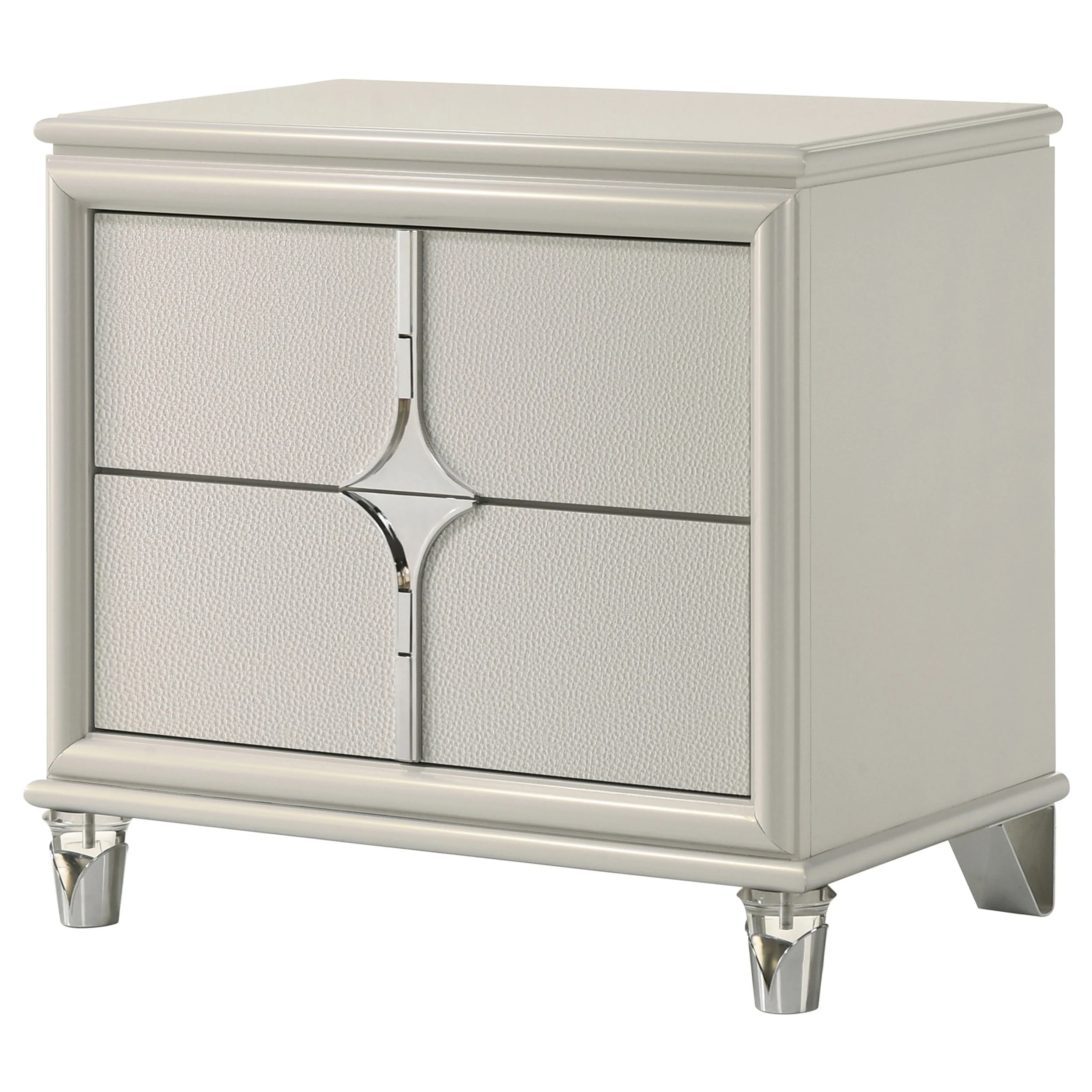 Olivia 2-Drawer Nightstand, Pearl White - Image 3