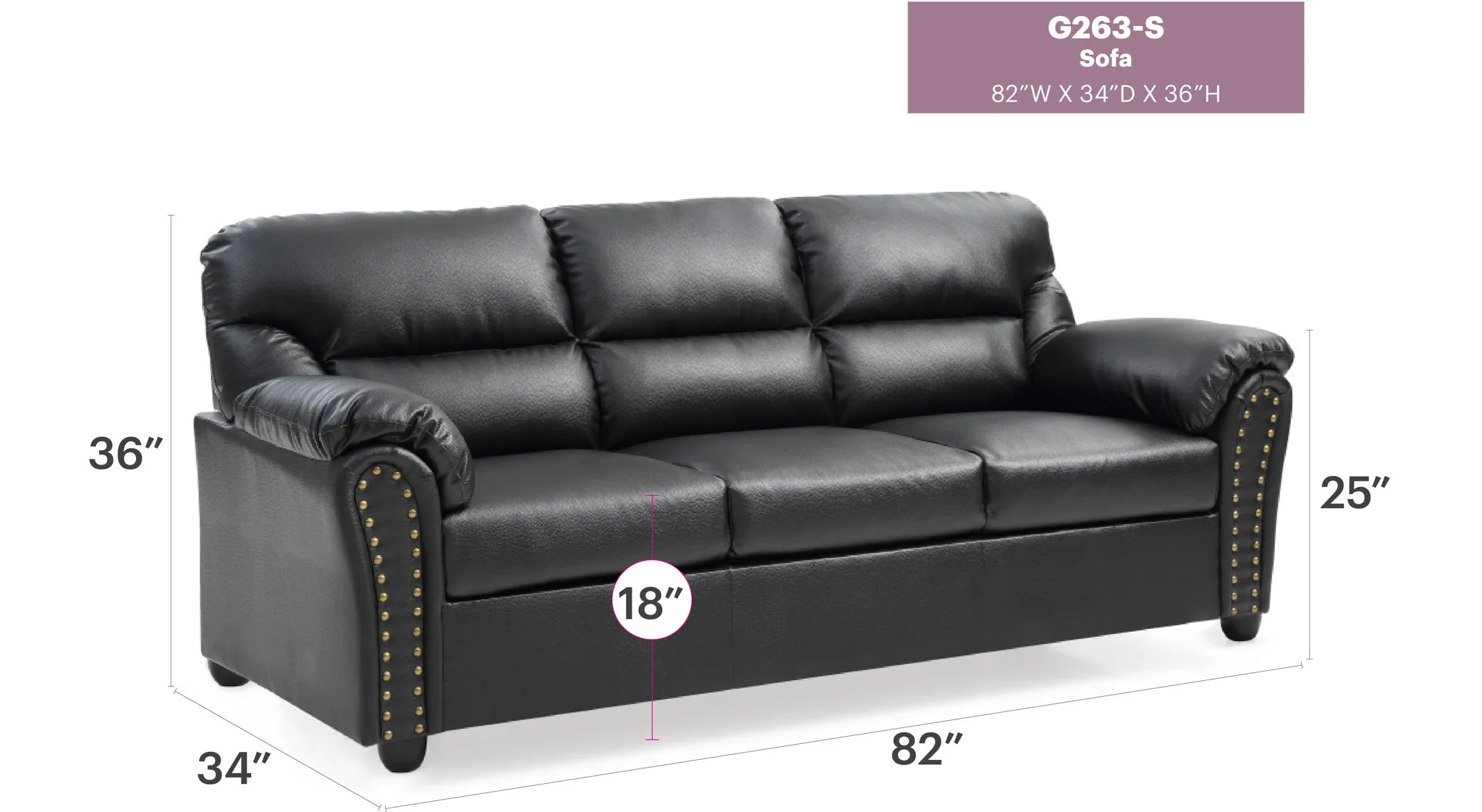 Olney - Sofa - Black - Image 6