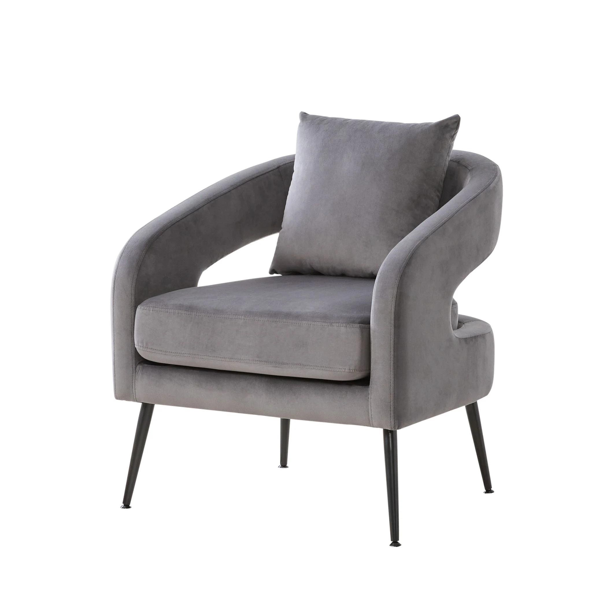 Open Back Accent Chair, Round Sofa Lounge Armchair - Image 2