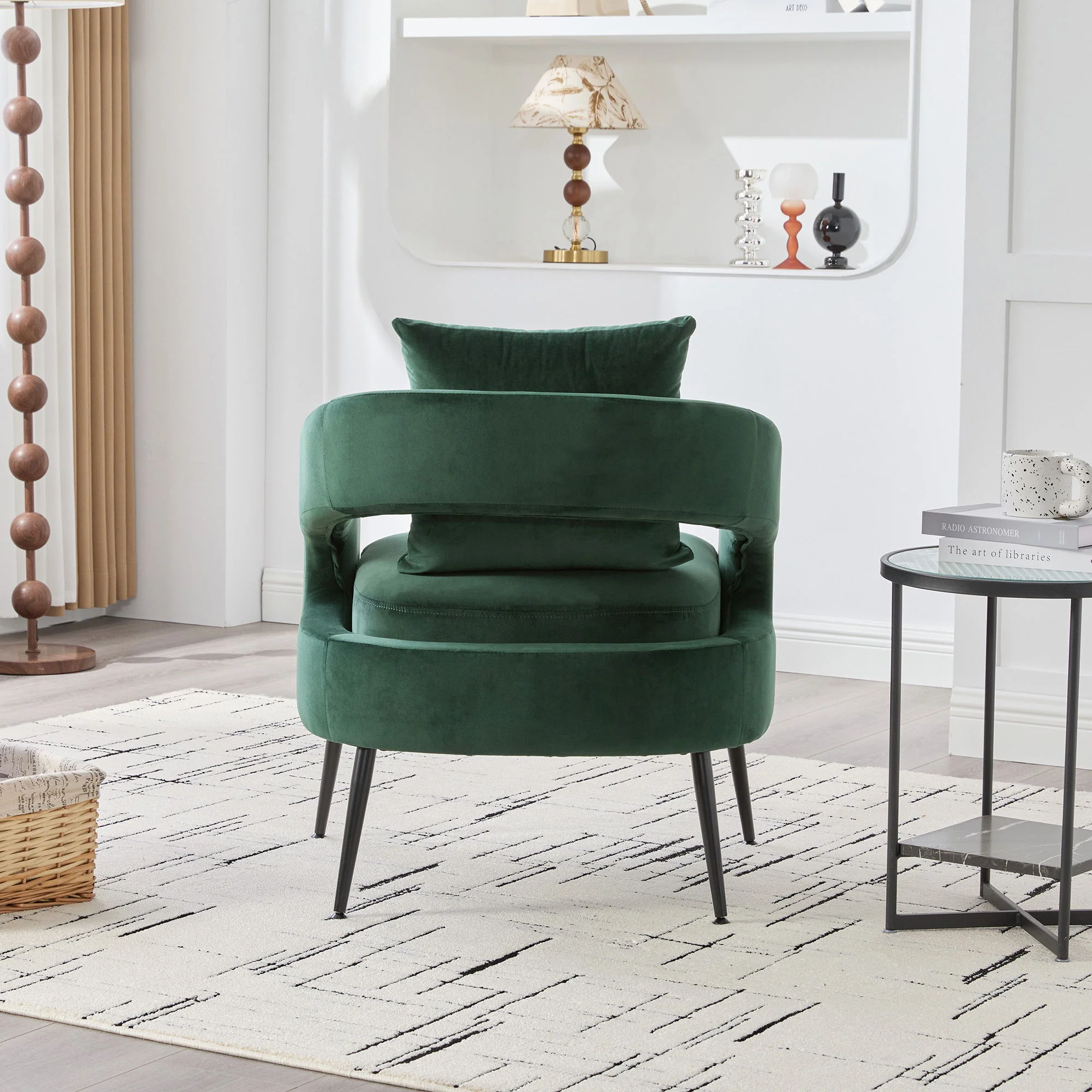 Open Back Accent Chair, Round Sofa Lounge Armchair - Image 6
