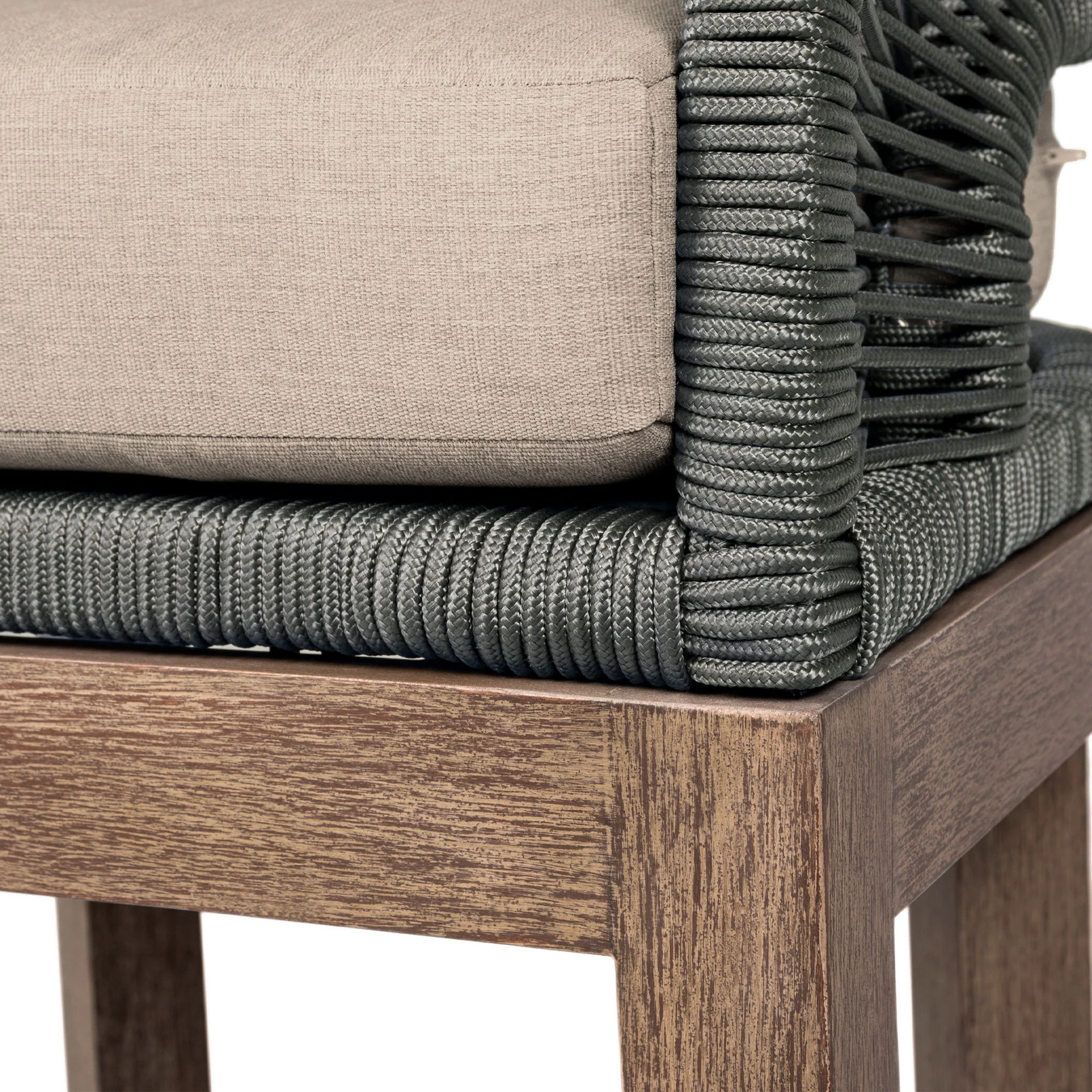 Orbit - Outdoor Patio Dining Chair - Weathered Eucalyptus / Taupe - Image 9