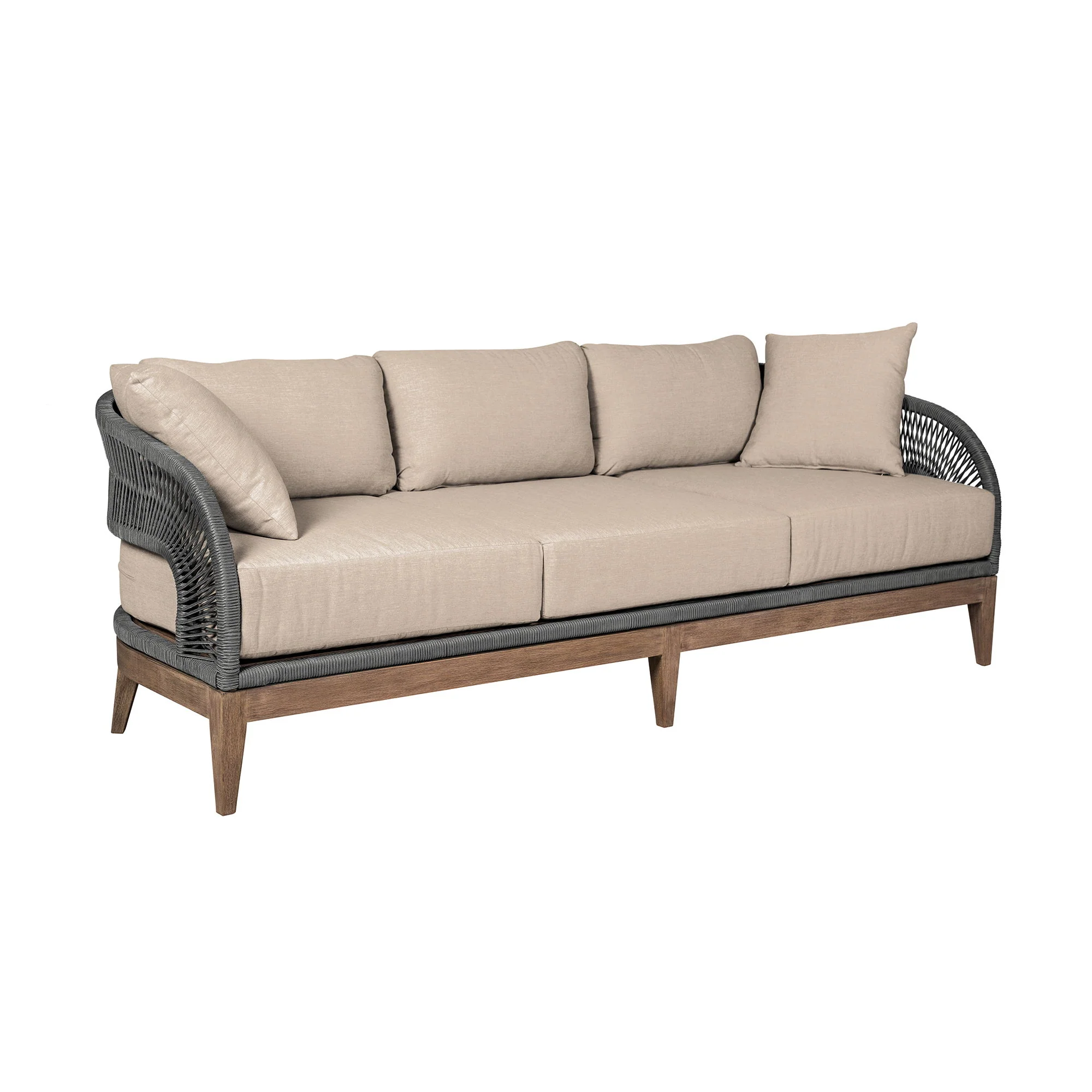 Orbit - Outdoor Patio Sofa - Weathered Eucalyptus / Taupe - Image 2