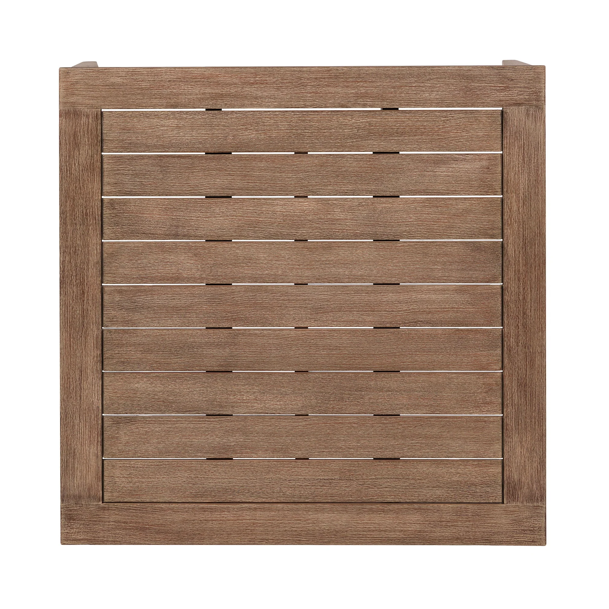 Orbit - Square Outdoor Patio Coffee Table - Weathered Eucalyptus - Image 3