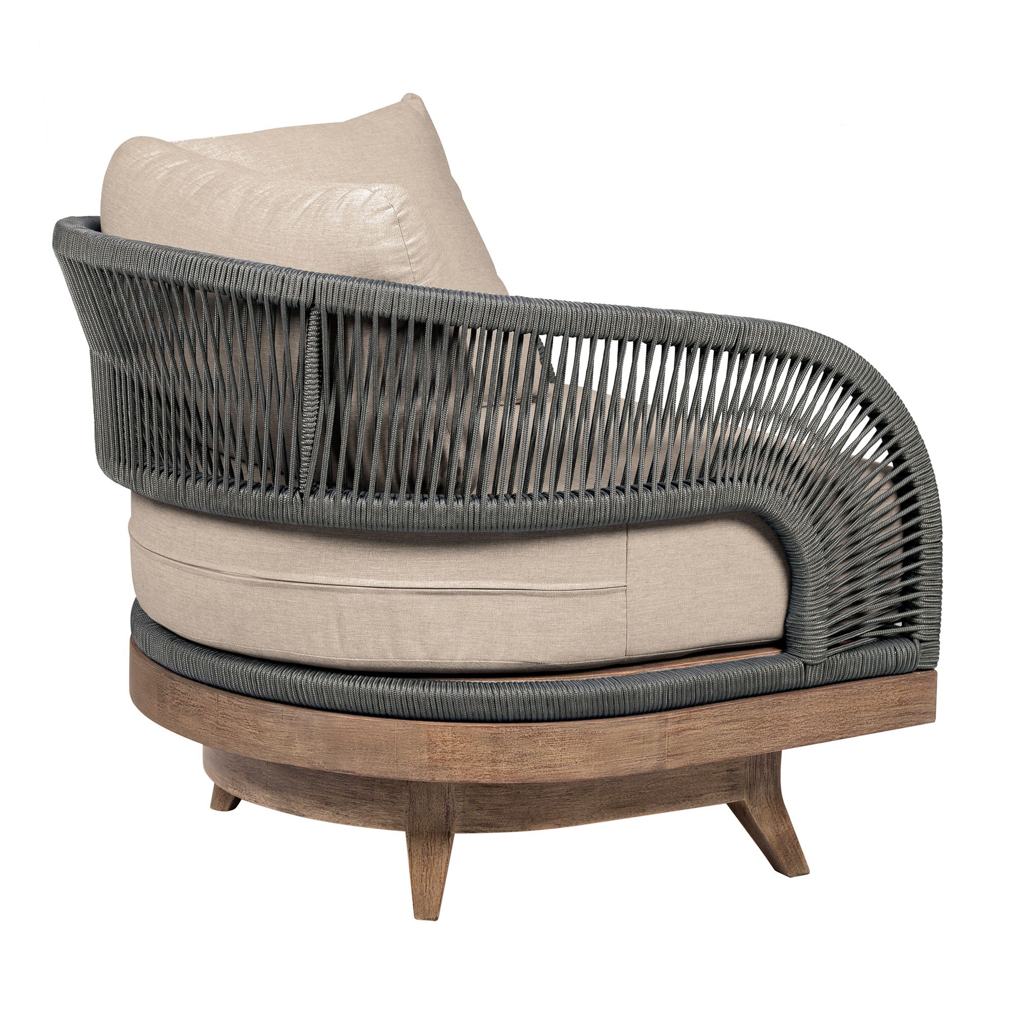 Orbit - Swivel Outdoor Patio Chair - Weathered Eucalyptus / Taupe - Image 9