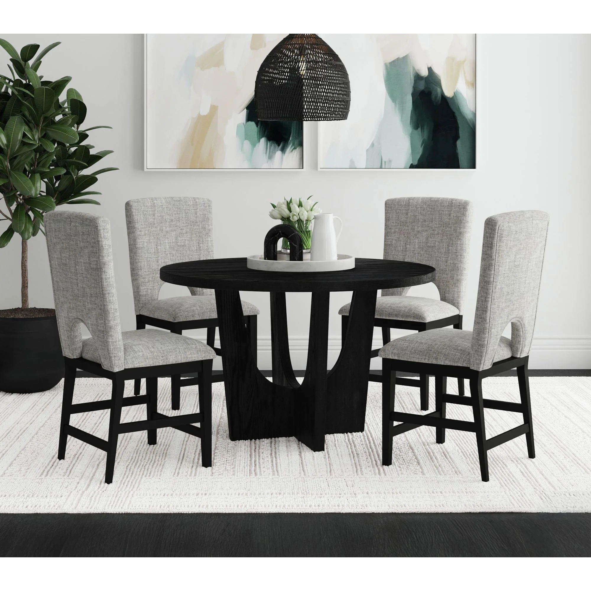 Oregon - 5 Piece Counter Height Dining Set (Round Counter Table And Four Chairs) - Image 11