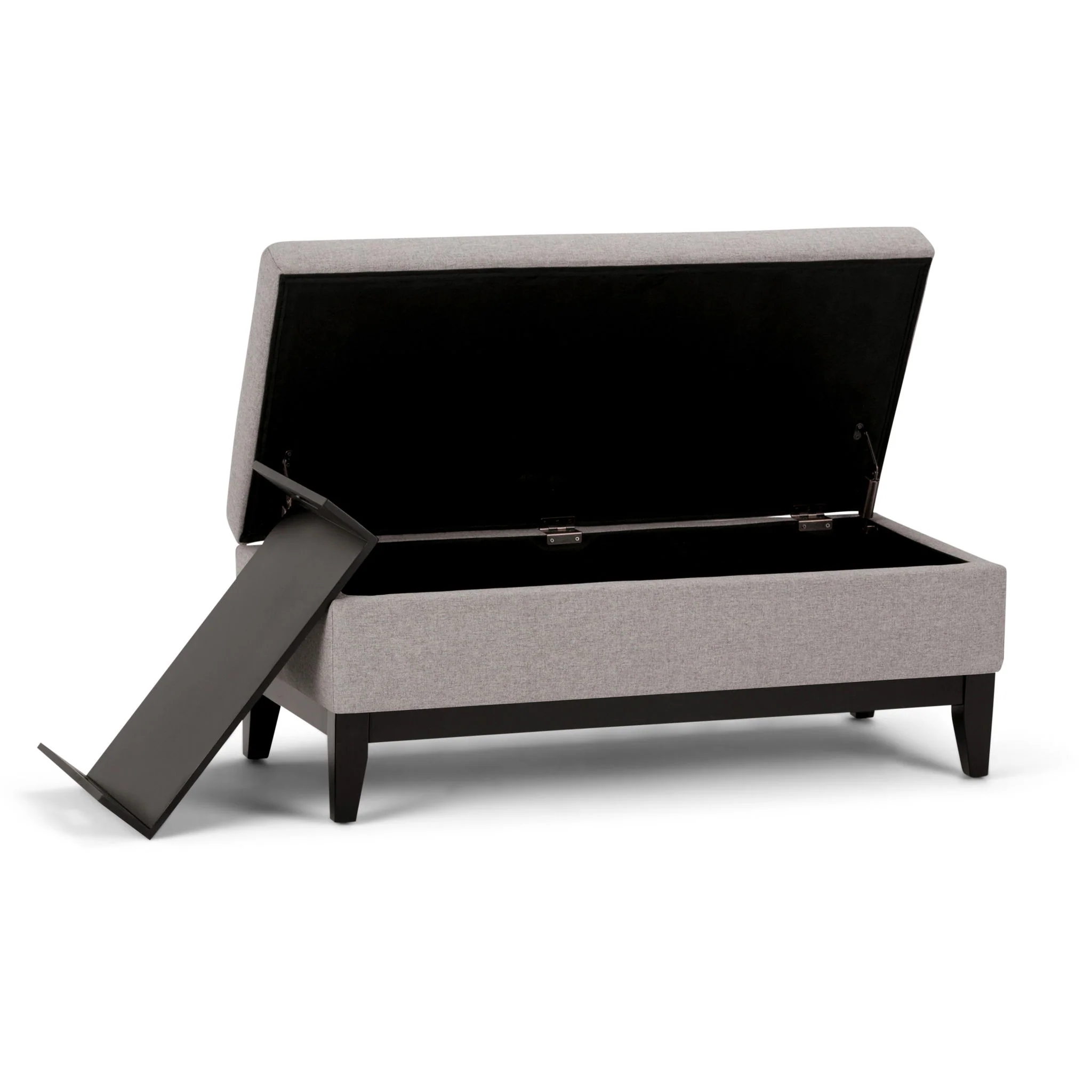 Oregon - Contemporary Storage Ottoman Bench With Tray - Image 13