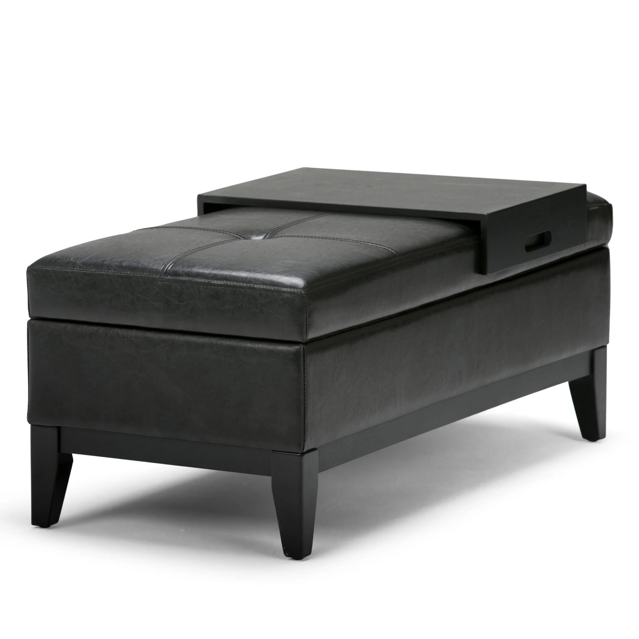 Oregon - Contemporary Storage Ottoman Bench With Tray - Image 43
