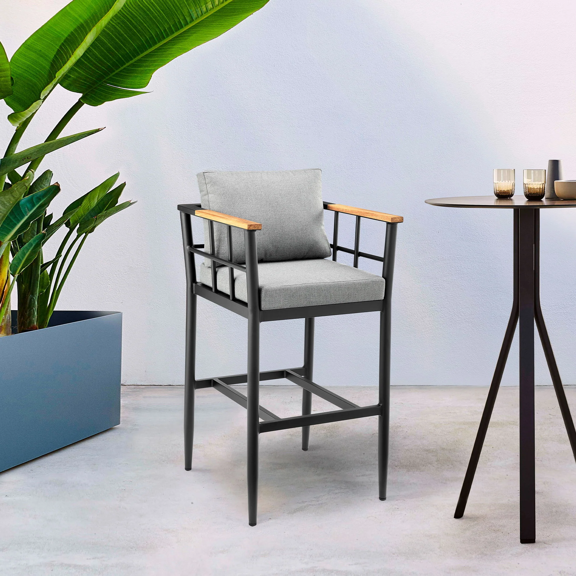 Orlando - Outdoor Patio Bar Stool With Cushions - Image 4