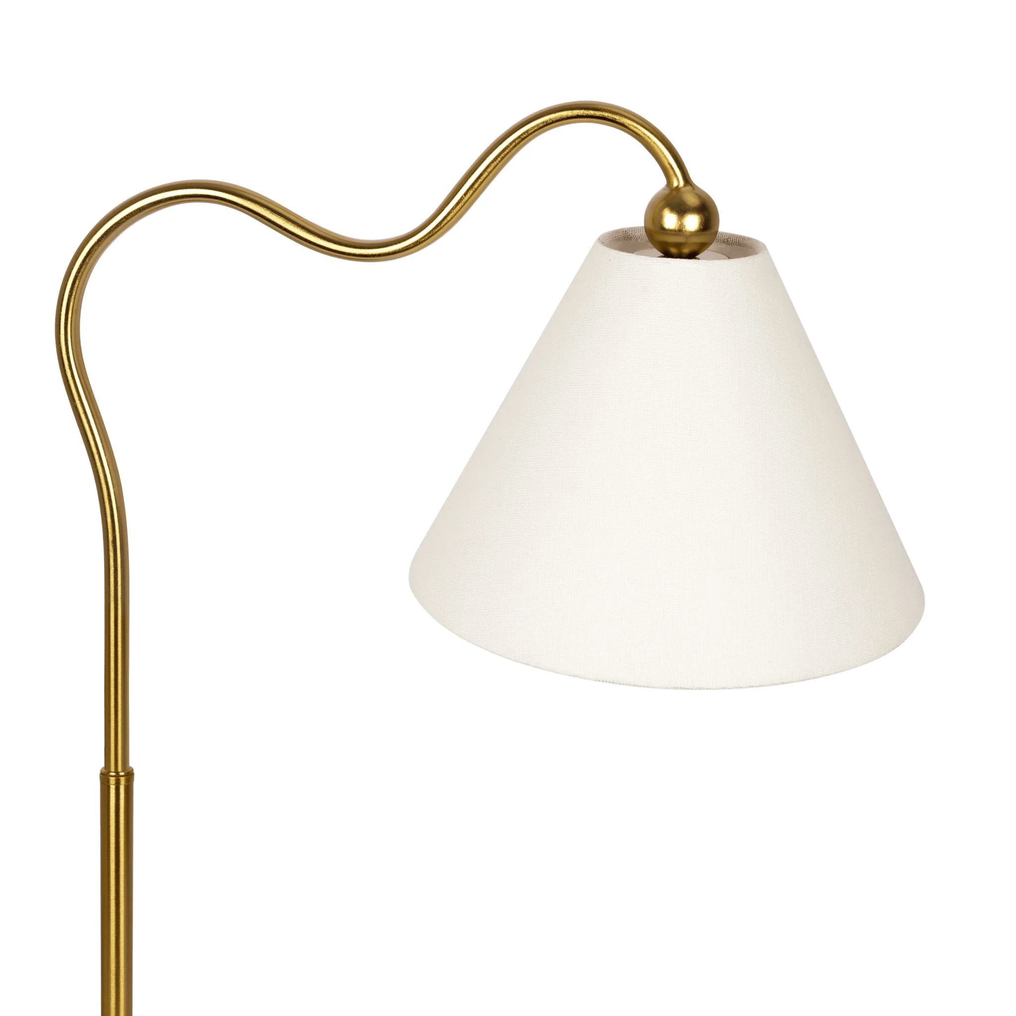 Ornate - Ring Base Curved Table Lamp With Triangle Drum Shade - Gold / White - Image 7