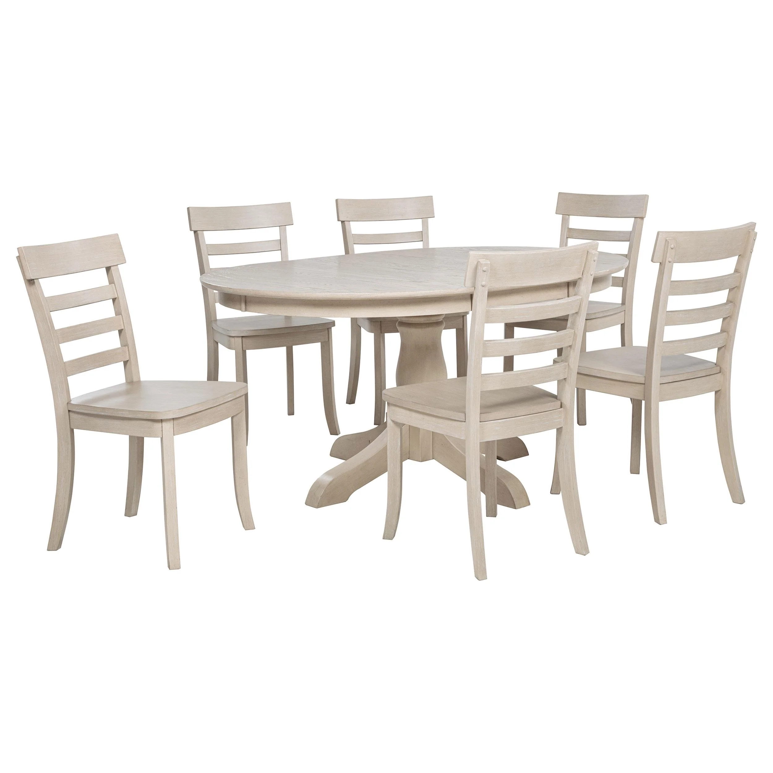 Orrison Oval 62-inch Wood Extension Dining Table, Linen - Image 2