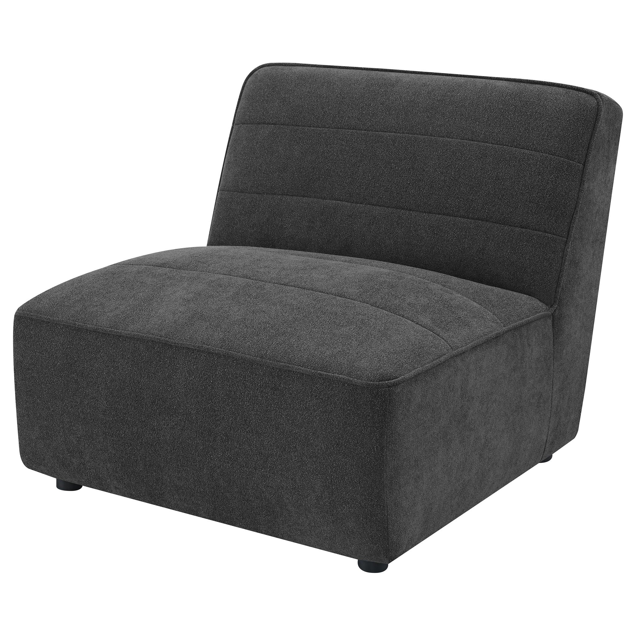 Ortega - Upholstered Armless Chair - Charcoal - Image 2