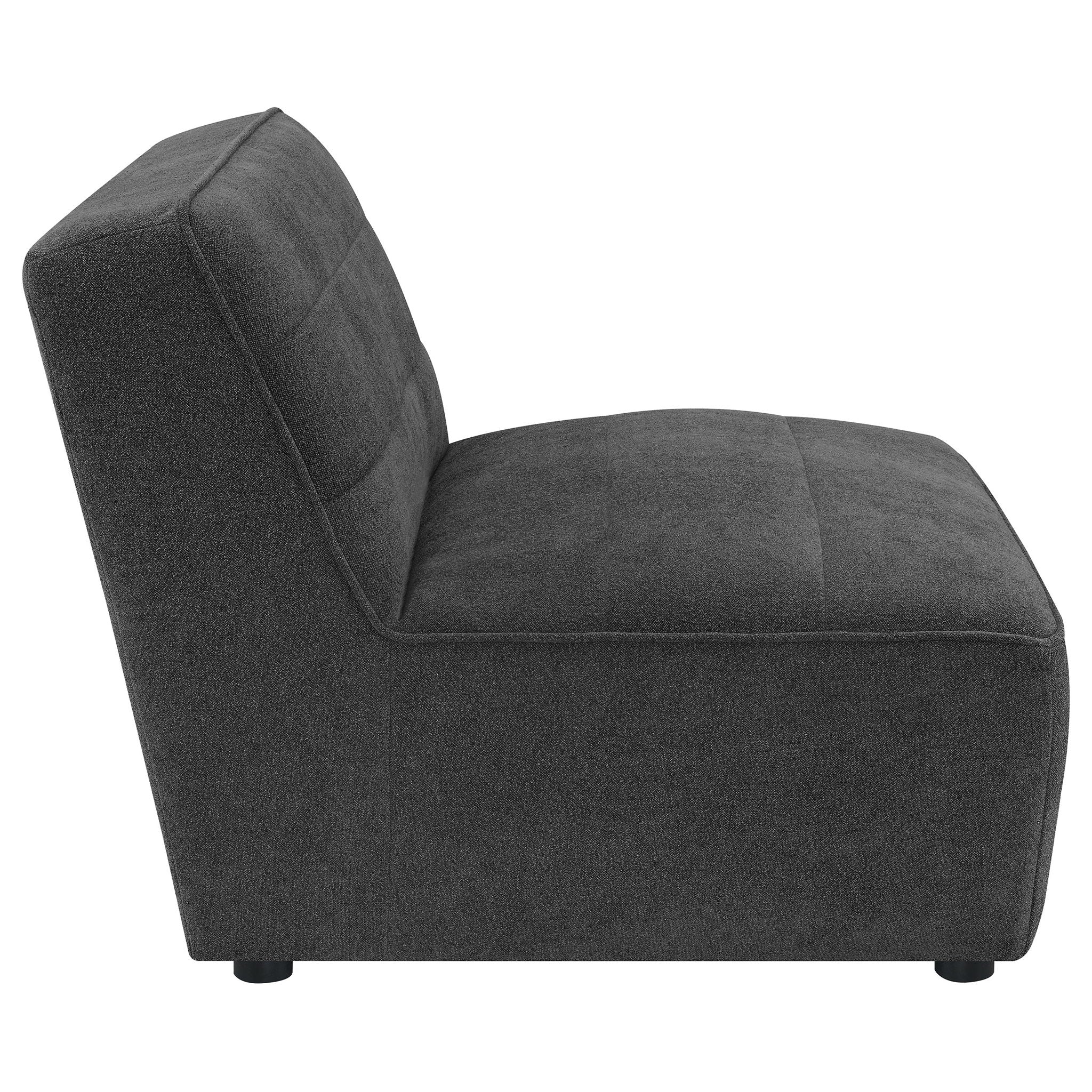 Ortega - Upholstered Armless Chair - Charcoal - Image 8