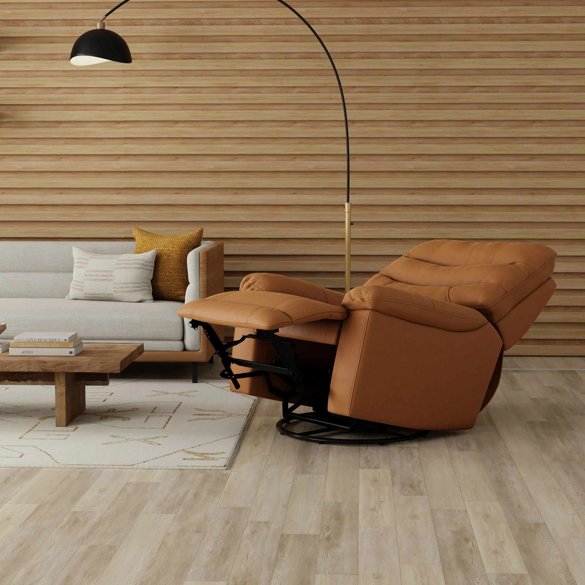 Oslo Antelope - Swivel Glider Recliner With Manual Footrest - Image 10