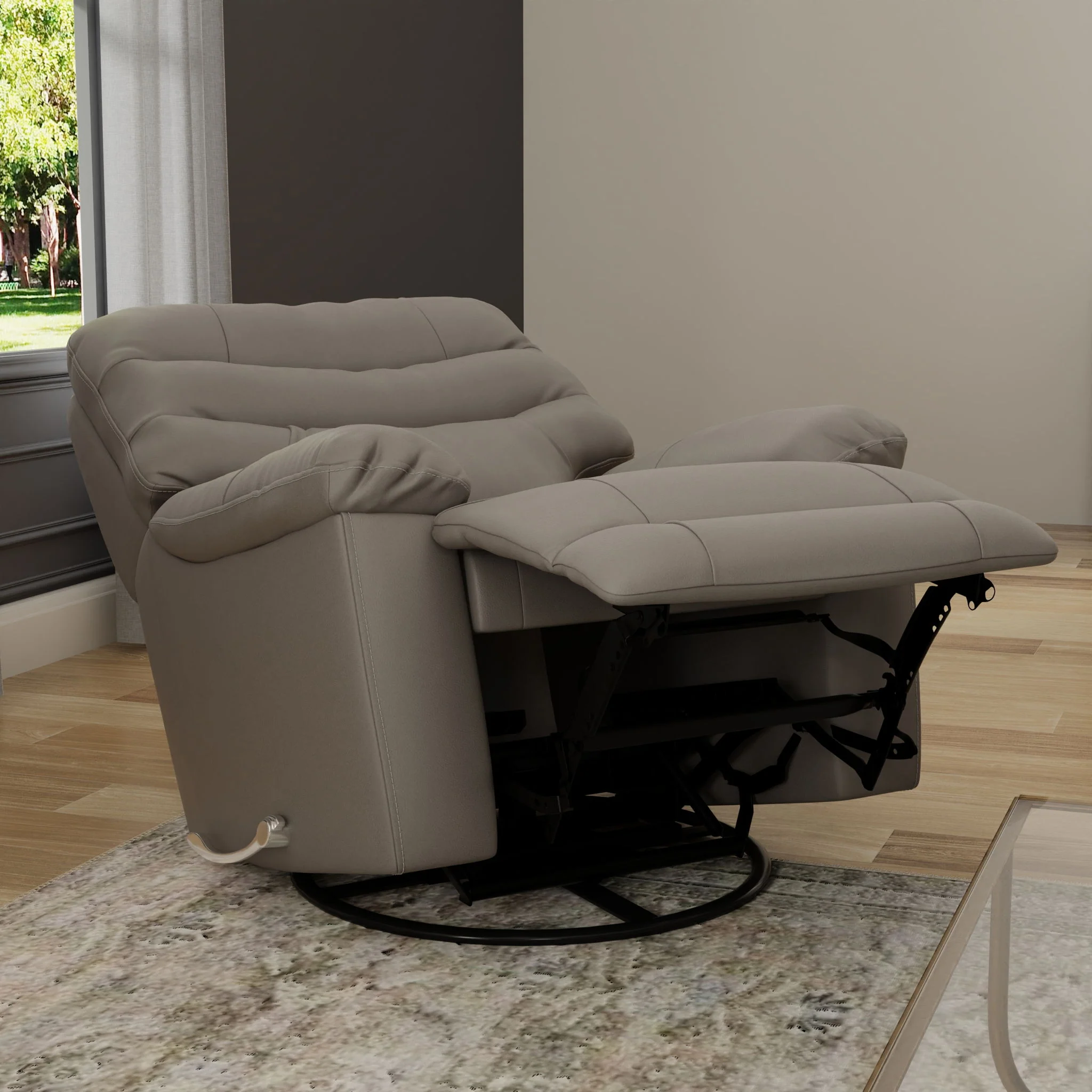 Oslo Antelope - Swivel Glider Recliner With Manual Footrest - Image 12