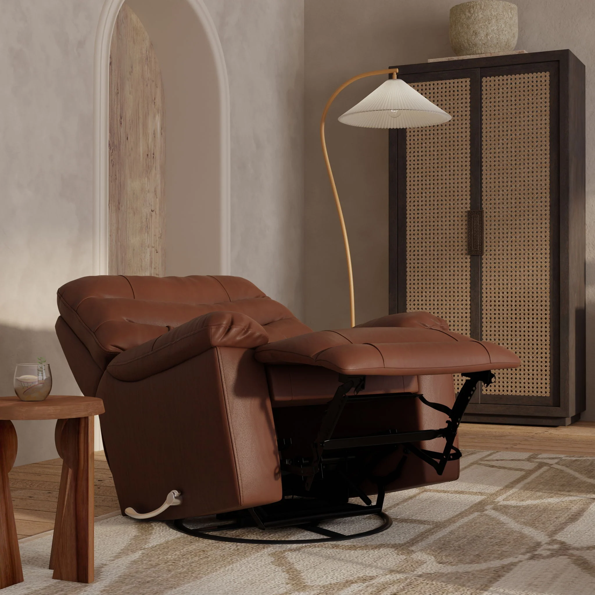 Oslo Antelope - Swivel Glider Recliner With Manual Footrest - Image 18