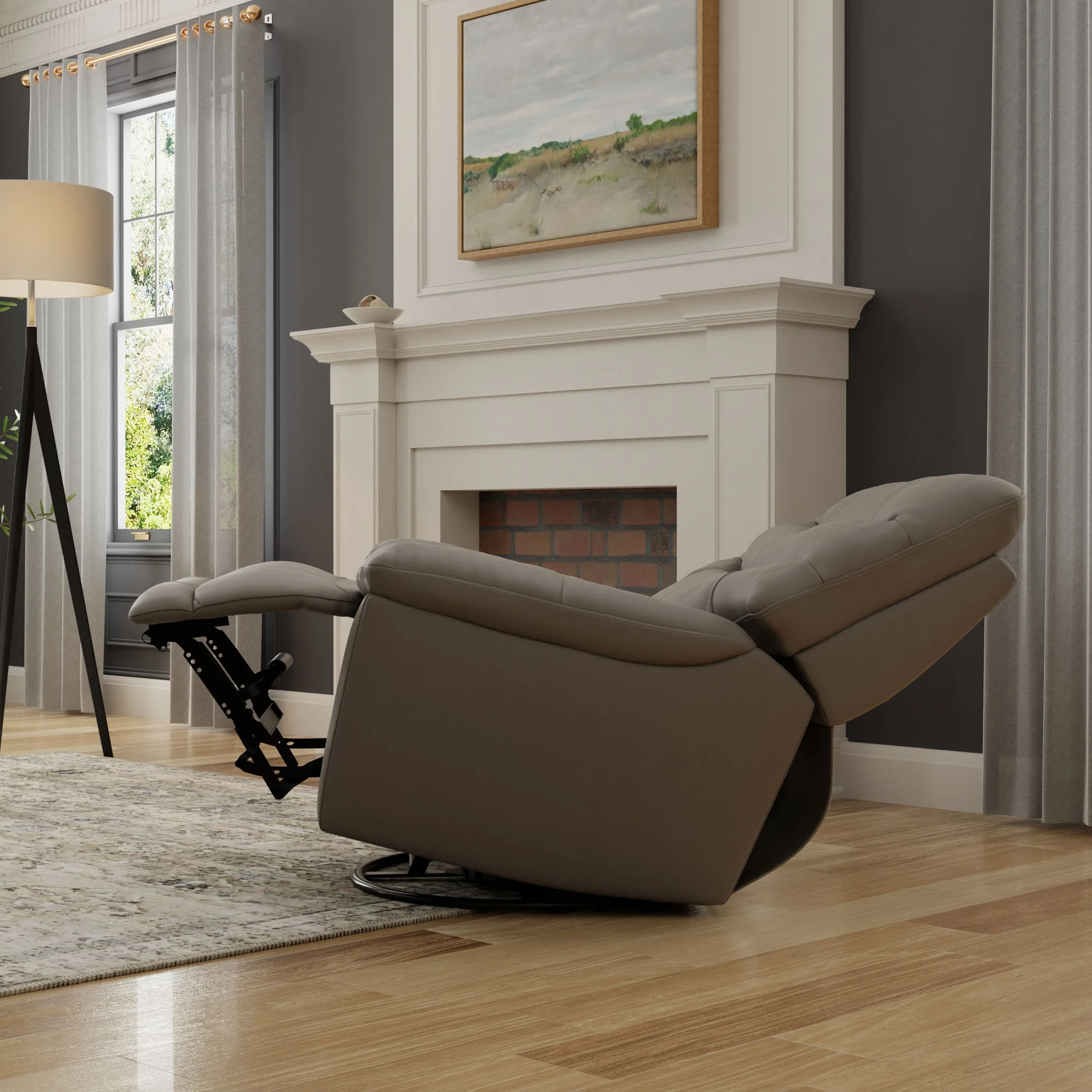 Oslo Antelope - Swivel Glider Recliner With Manual Footrest - Image 26