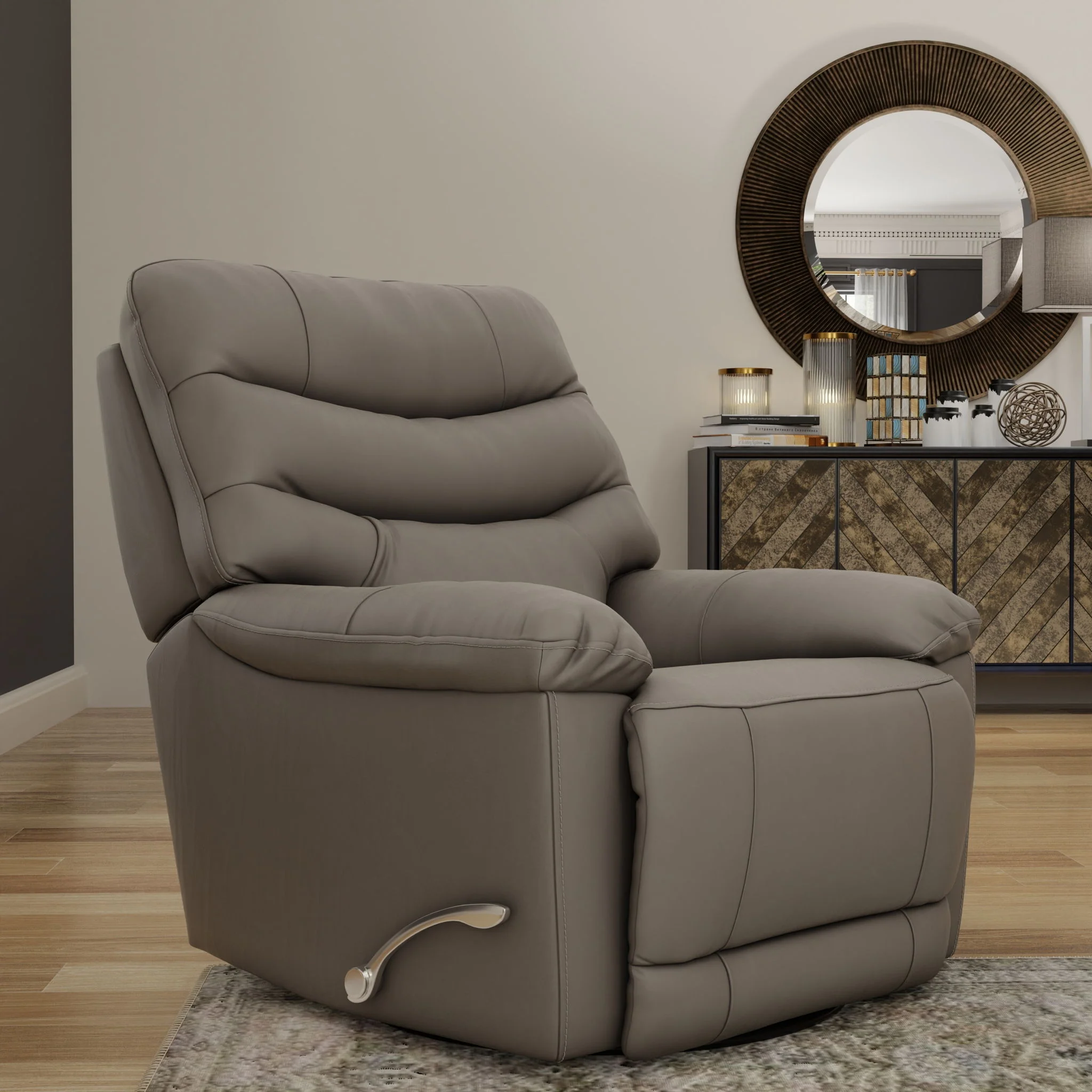 Oslo Antelope - Swivel Glider Recliner With Manual Footrest - Image 5