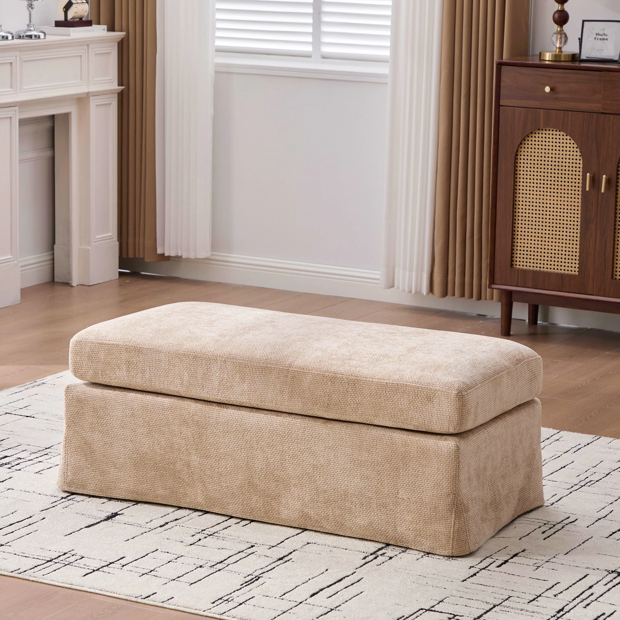 Ottoman Foot Stool With Metal Legs - Image 8