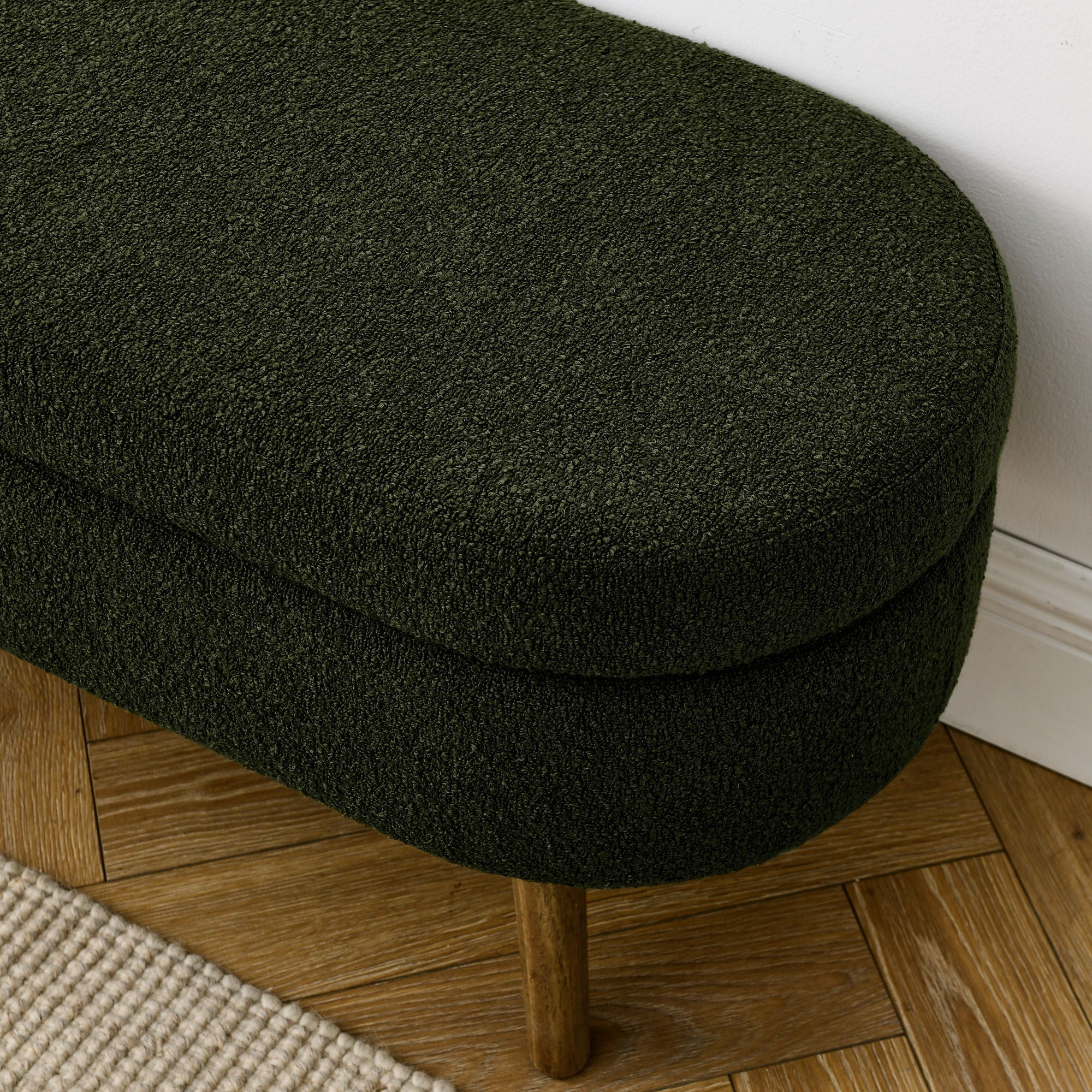 Ottoman Oval Storage Bench With Rubber Wood Legs - Image 10