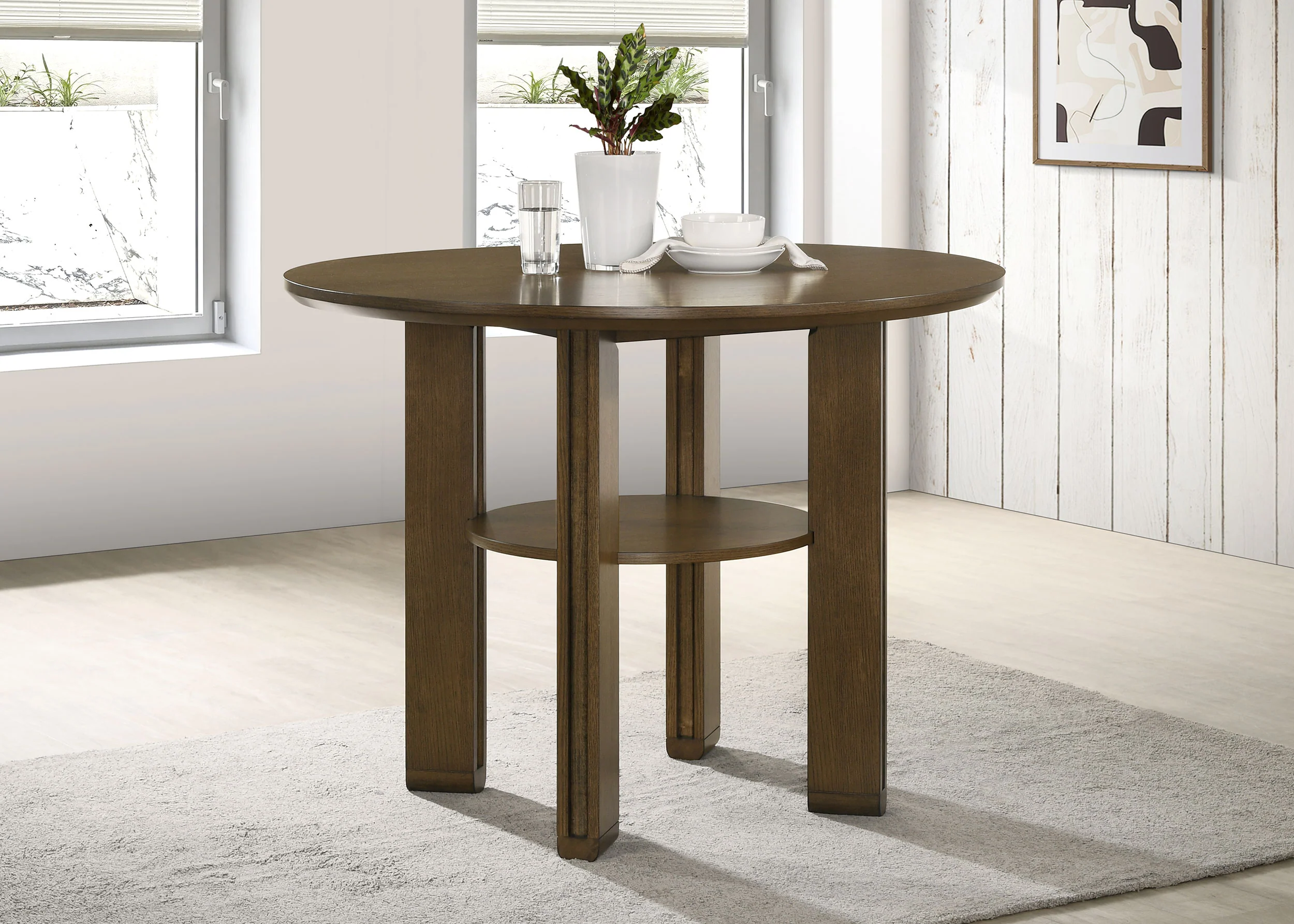 Ottowa 47-Inch Round Counter Height Dining Table Brown - Image 5