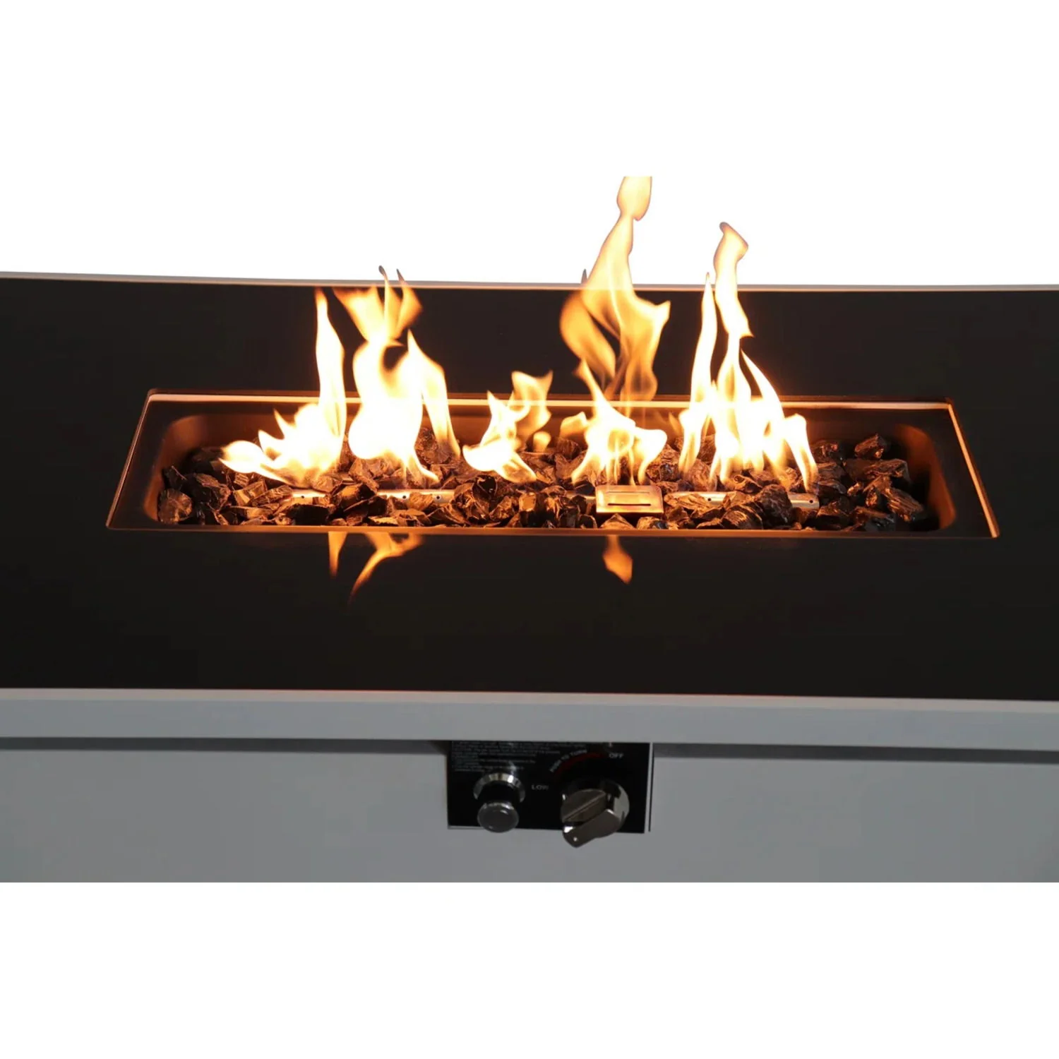 Outdoor 43" Rectangular Fire Pit Table With Adjustable Flame Control - White - Image 7