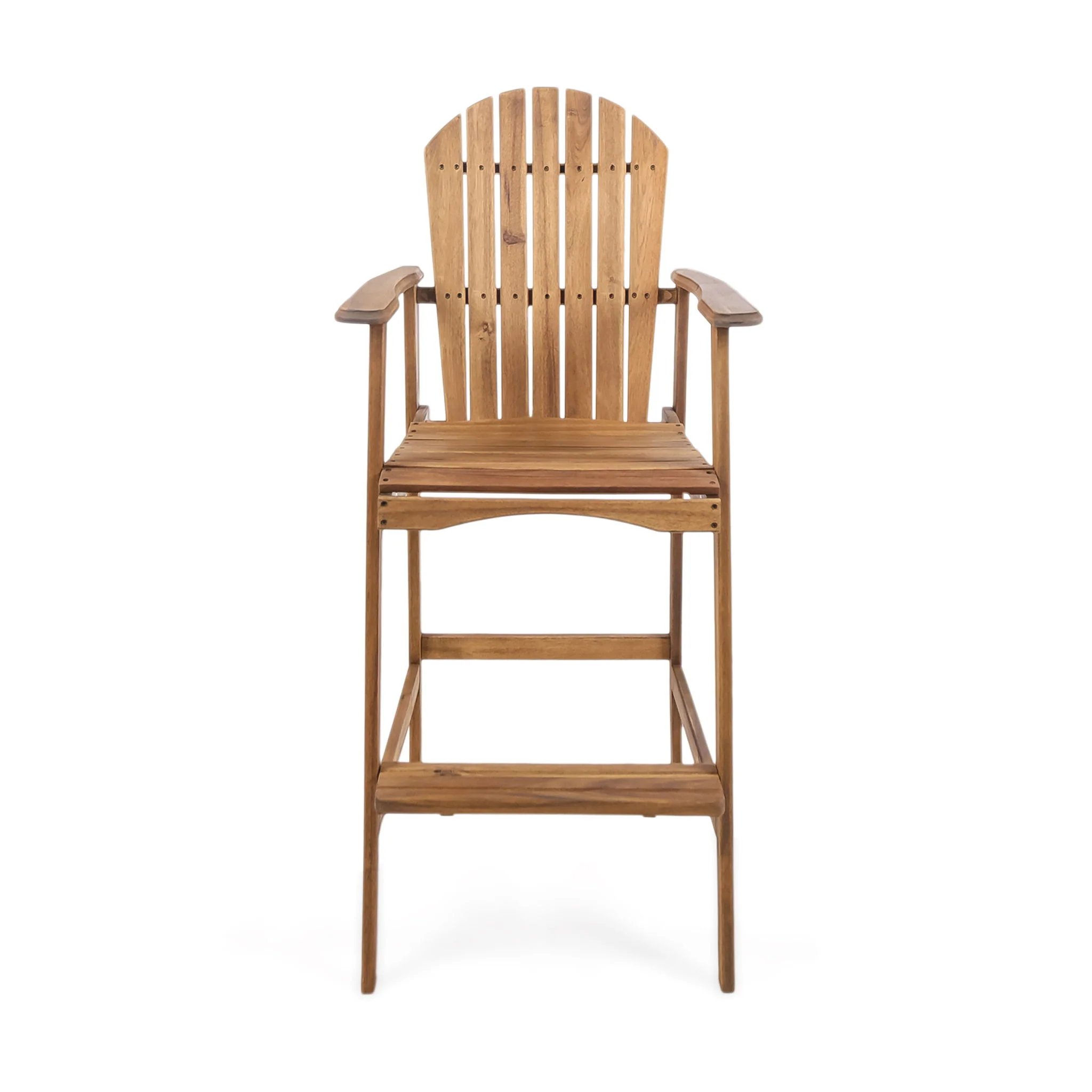 Outdoor Acacia Wood Adirondack Barstools (Set of 2) - Image 4