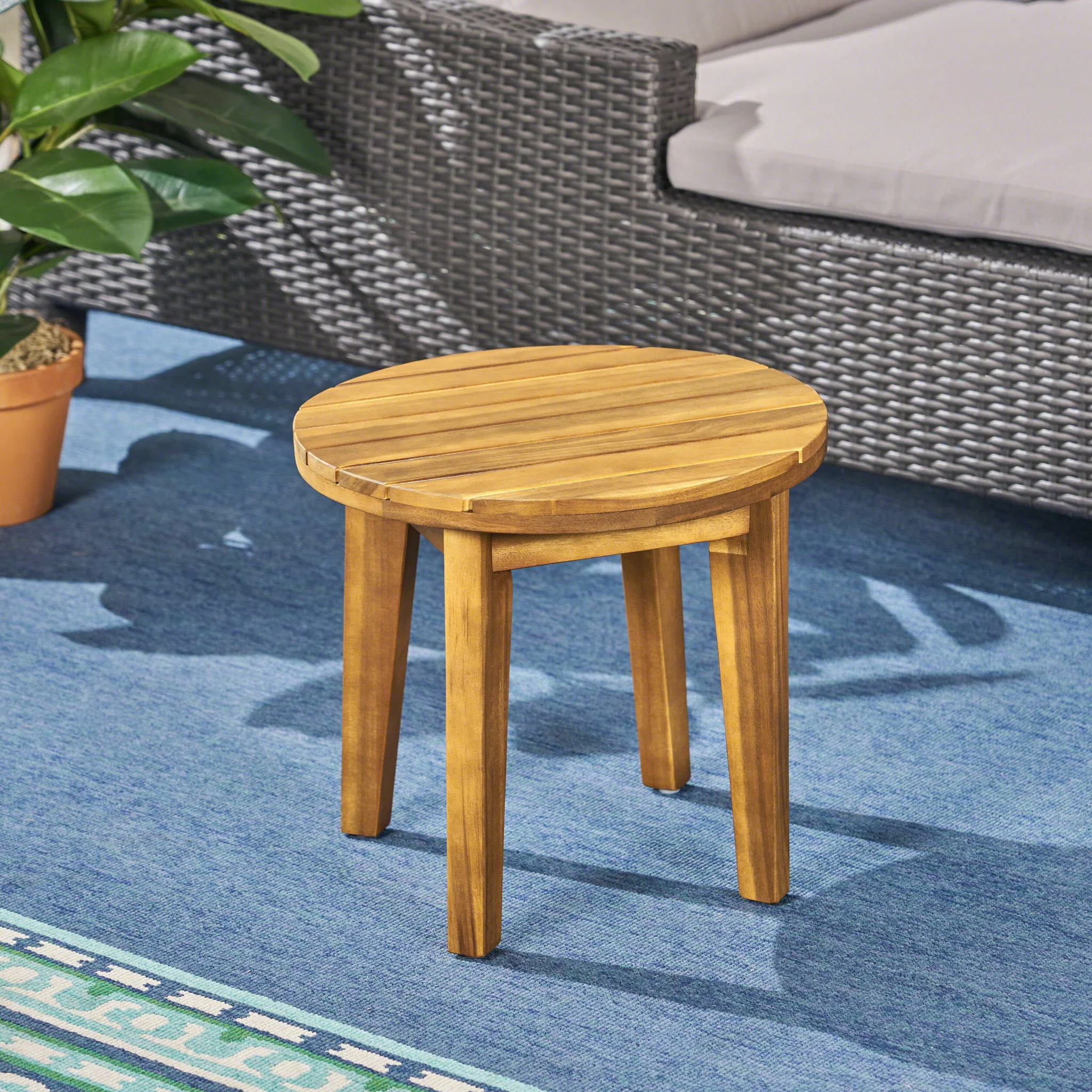 Outdoor Acacia Wood Side Table With Weather Resistance - Image 17
