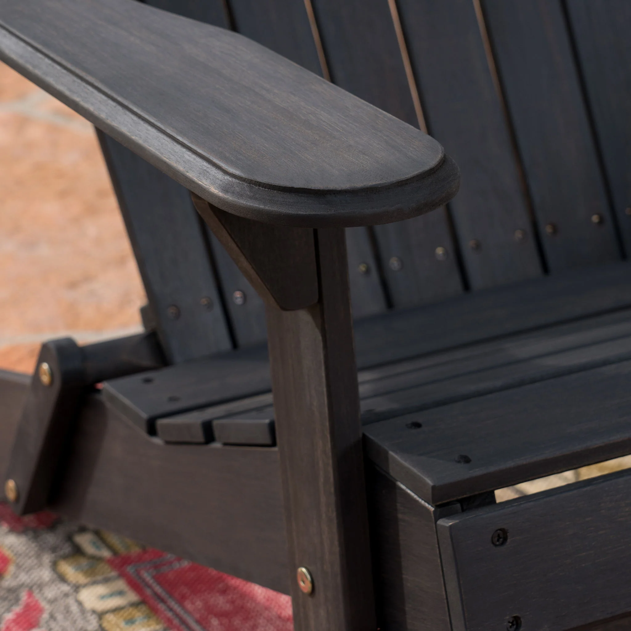 Outdoor Adirondack Rocking Loveseat With Hand Crafted Details - Image 15